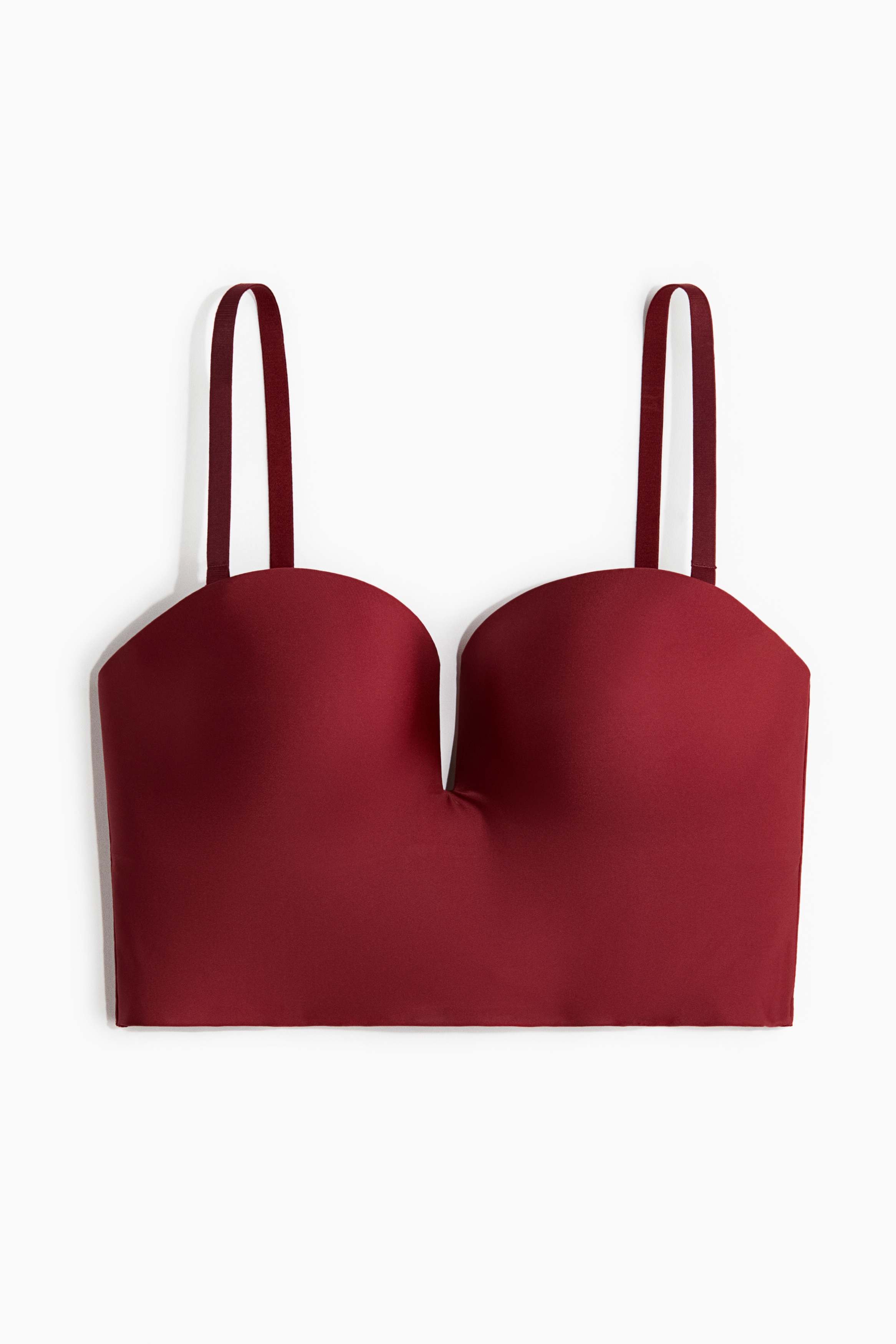 H & M - Mikrofaser-Bustier mit wattierten Cups - Rot - Damen