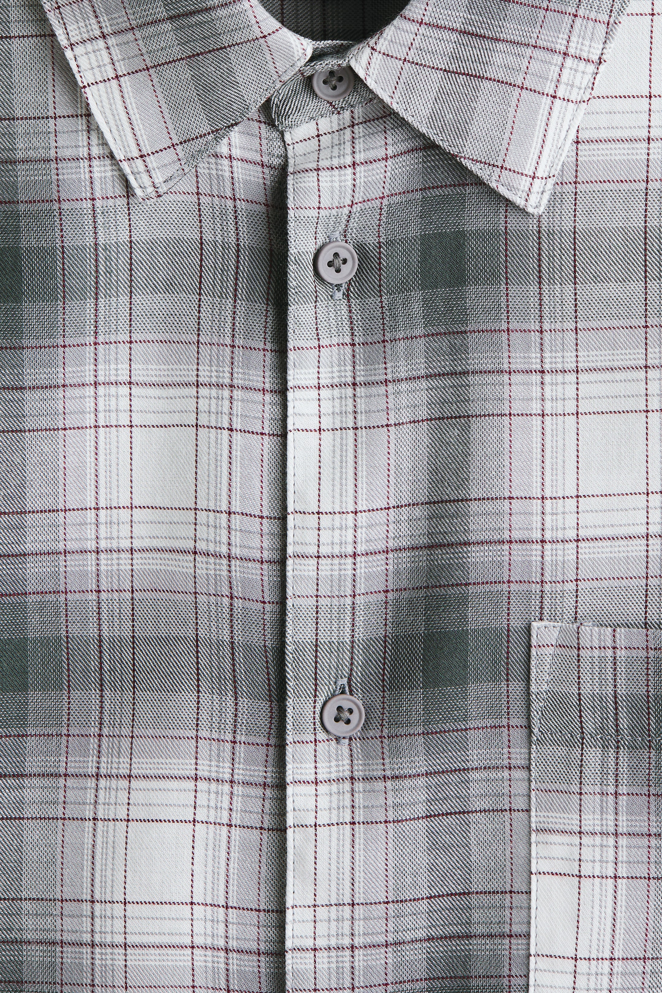 View larger image: Regular Fit Shirt - Dark grey/Checked - Men | H&M SG 2