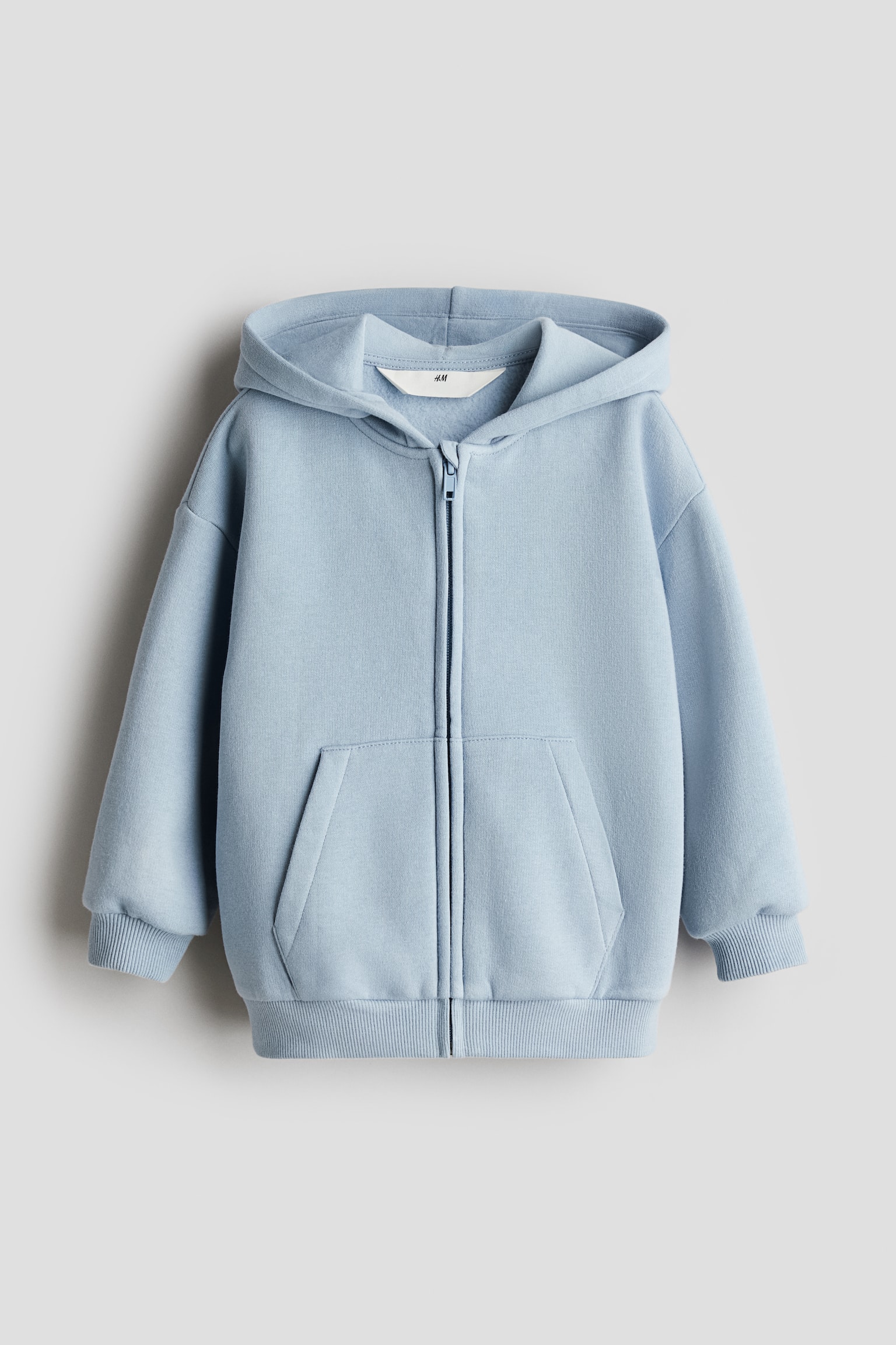 Zip-through hoodie - Light blue/Black/Dark turquoise/Light grey marl/Light red/Navy blue/Dark green/Block-coloured - 1