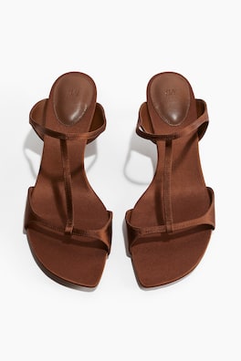 HM 26S H HIGH HEEL SANDALS 90MM IN DARK RED CALFSKIN