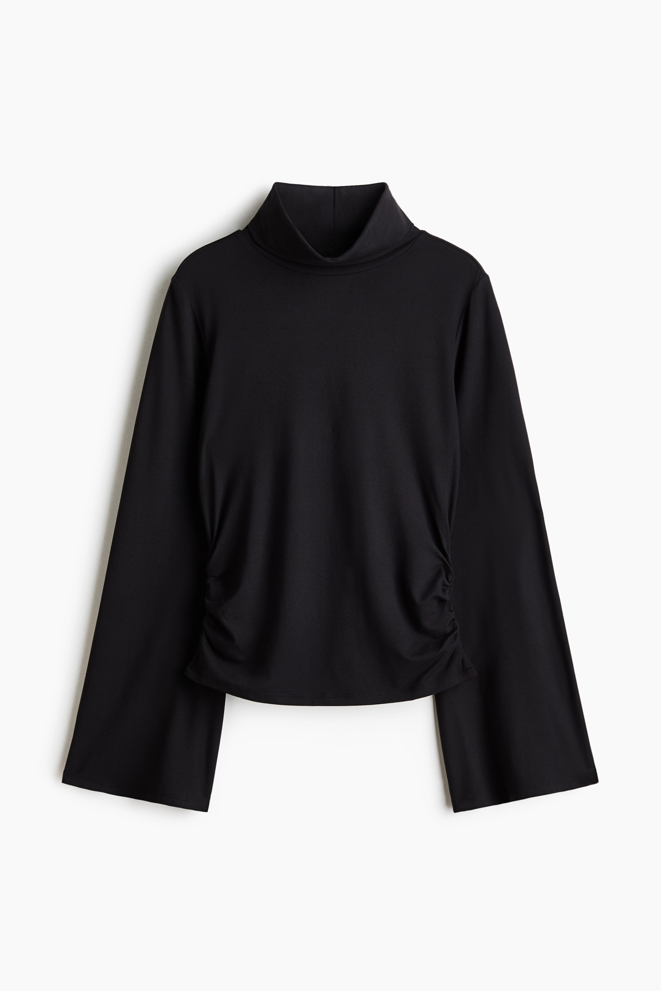 Draped Mock Turtleneck Top