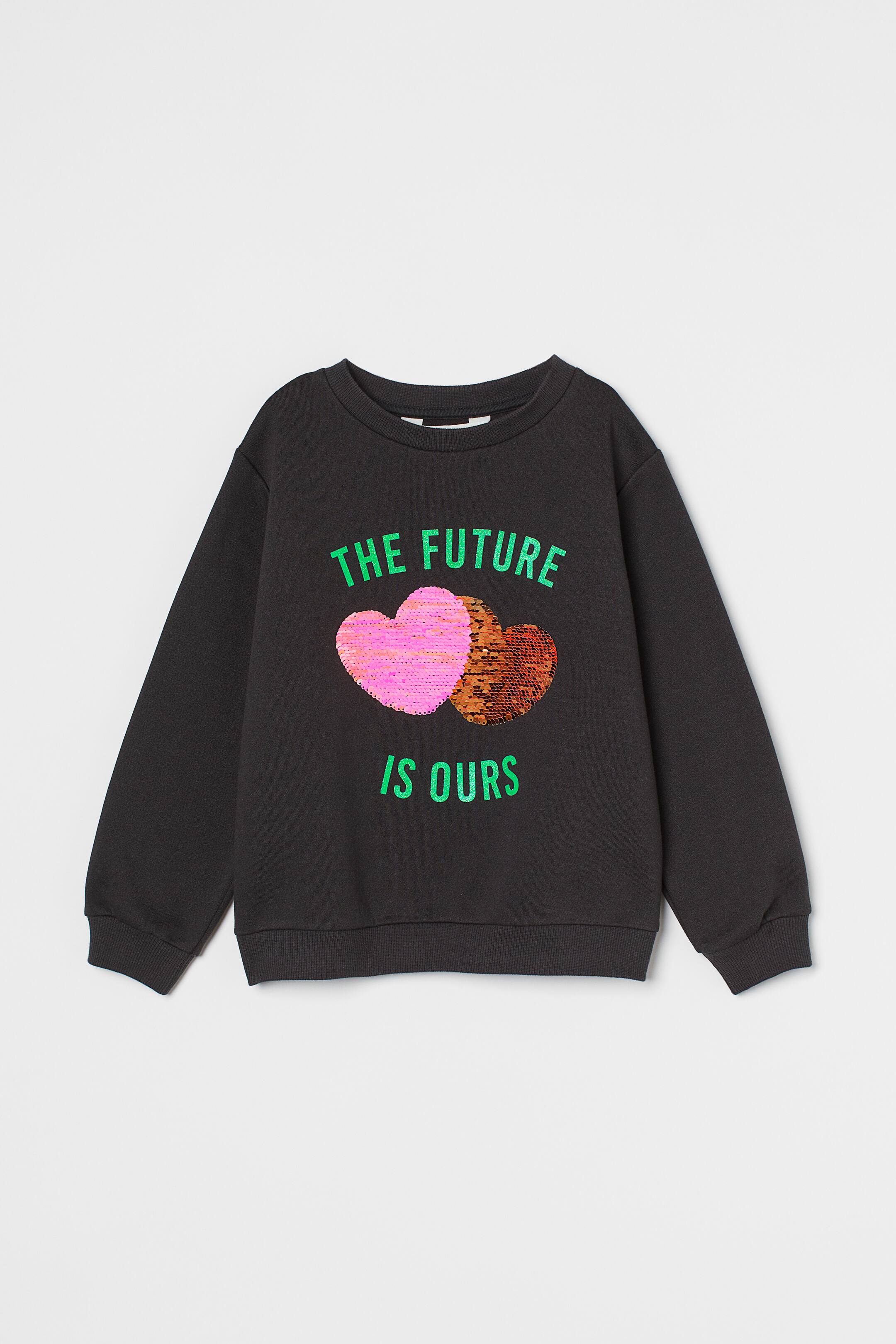 הצגת תמונה גדולה יותר: Sweatshirt - אפור כהה/לבבות - Kids | H&M IL 2