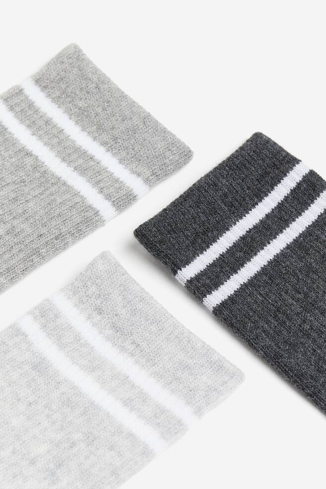 3-pack DryMove™ sports socks - Light grey marl/Striped/White/Black/Black/Striped/Red/White/Burgundy/dc - 2