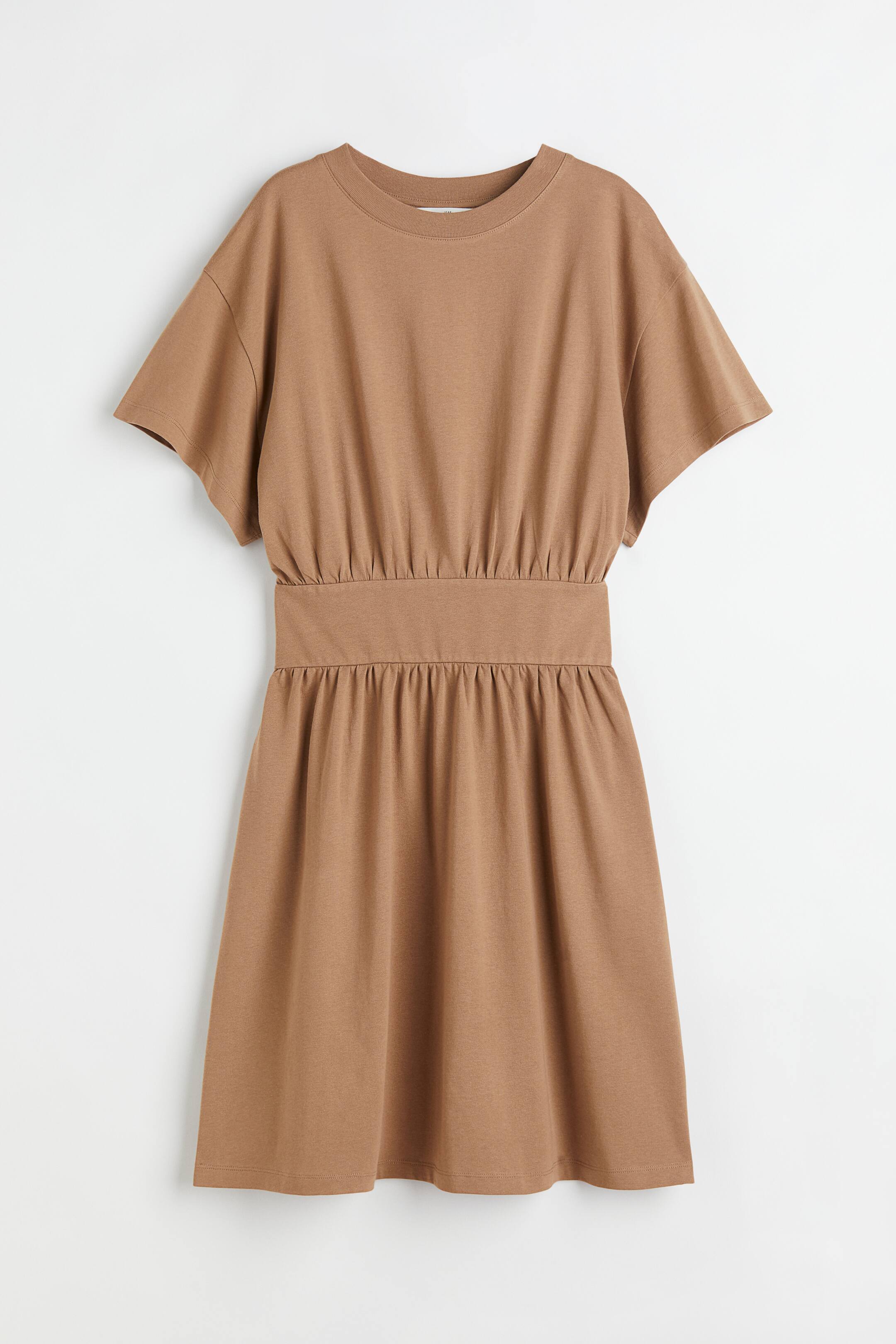 View larger image: Short jersey dress - Dark beige - Ladies | H&M 1