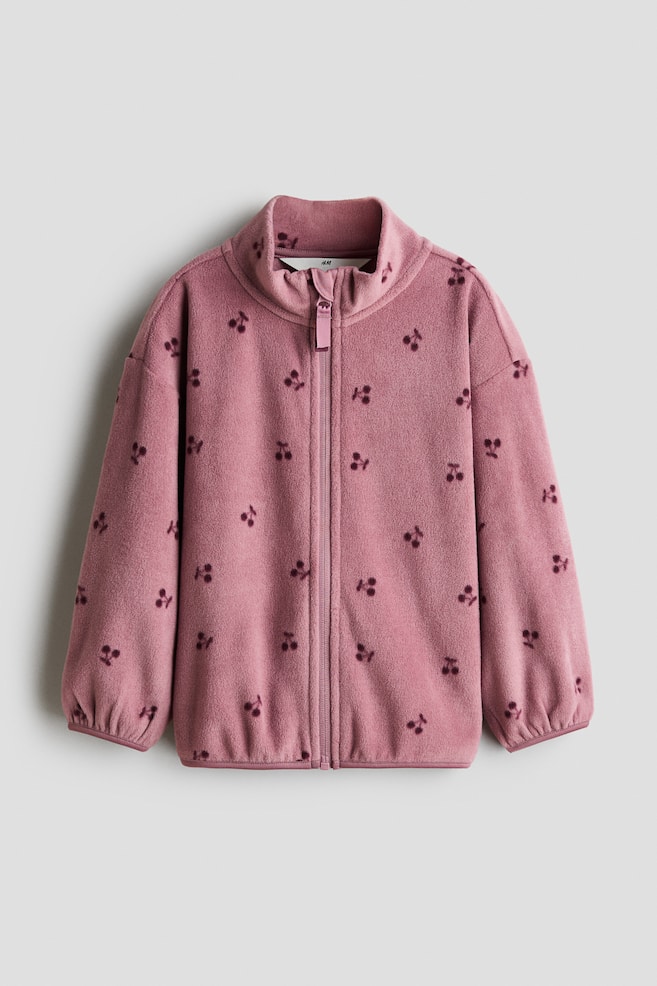 Patterned fleece jacket - Dusty pink/Cherries/Mole/Leopard print/Cream/Floral/Light dusty pink/Hearts - 1
