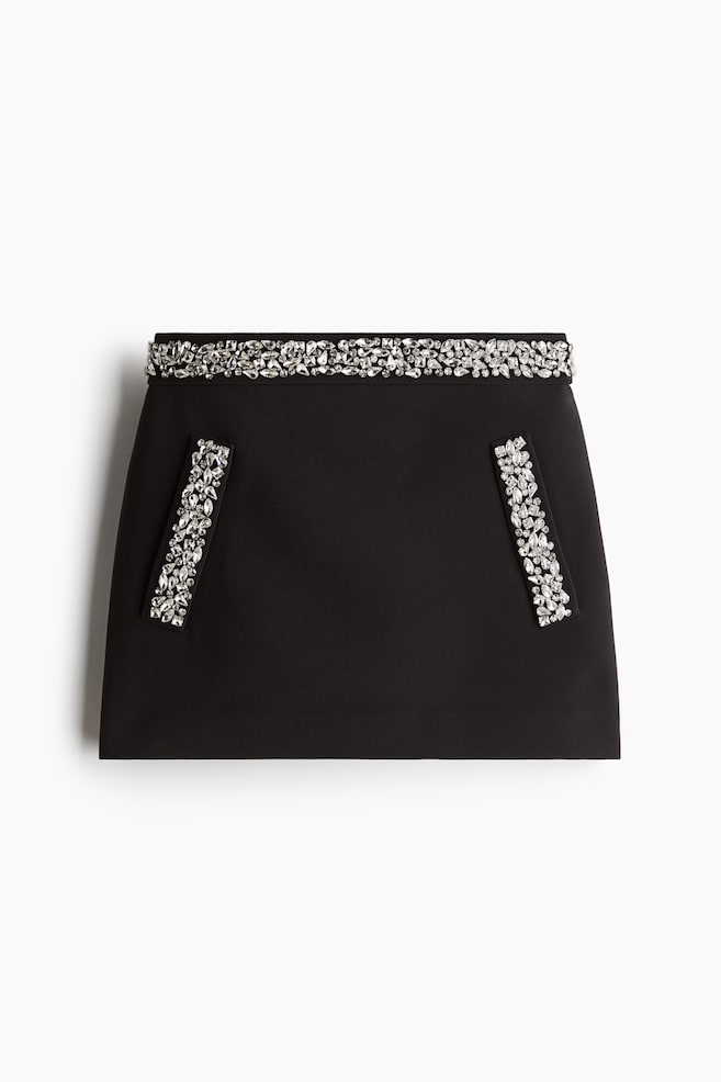 Minirock mit Strass - Schwarz - 1