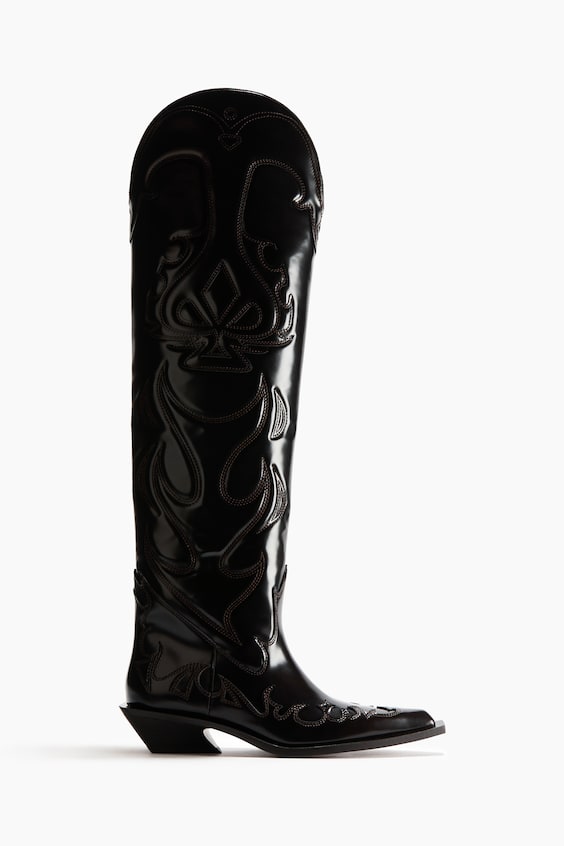 Женские ботинки H&M Over-the-Knee Cowboy, цвет: Тёмный коричневый