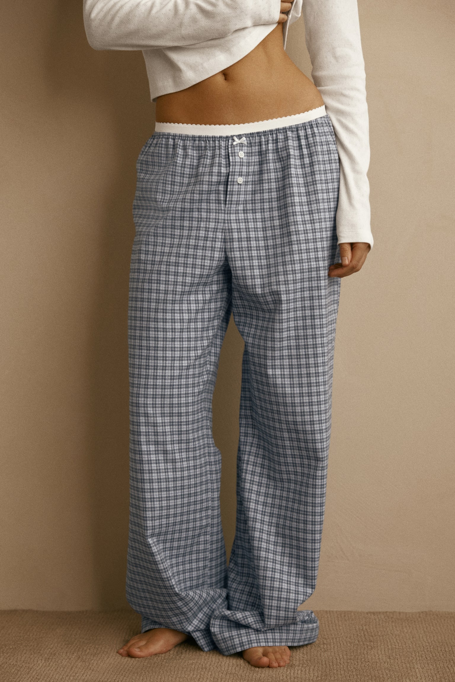 Cotton pyjamas - Light blue/Checked - 3