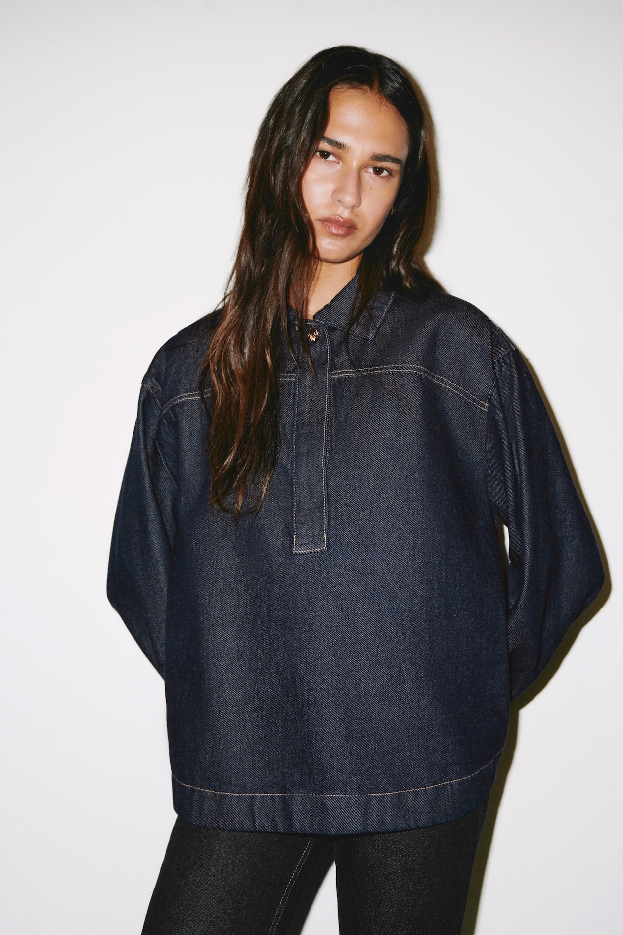 Denim Pullover Shirt - image 4