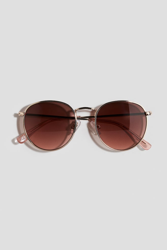 Round sunglasses - Brown/Gold-coloured - 1