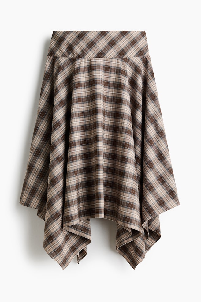 Handkerchief Skirt - Beige/gingham - 1
