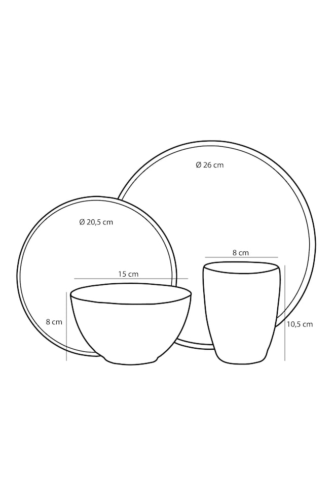Pack de 16 conjunto de jantar - Cinzento/Preta/Verde - 3
