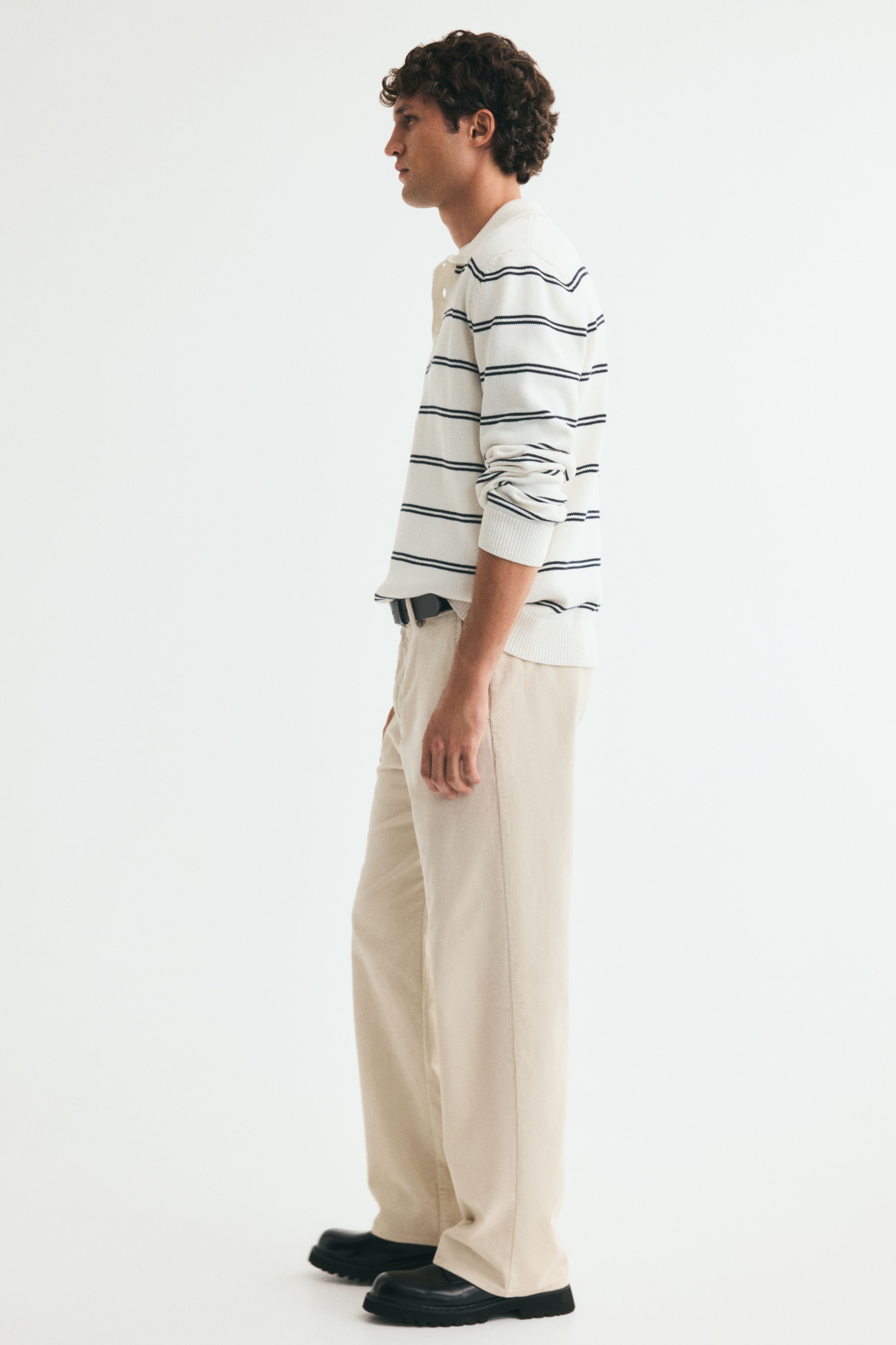 Pantalon décontracté en velours côtelé