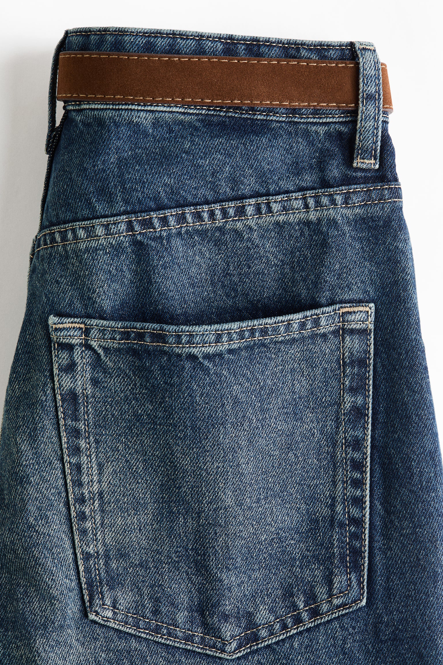 Straight High Jeans - Vyblednutá džínsovomodrá - 4