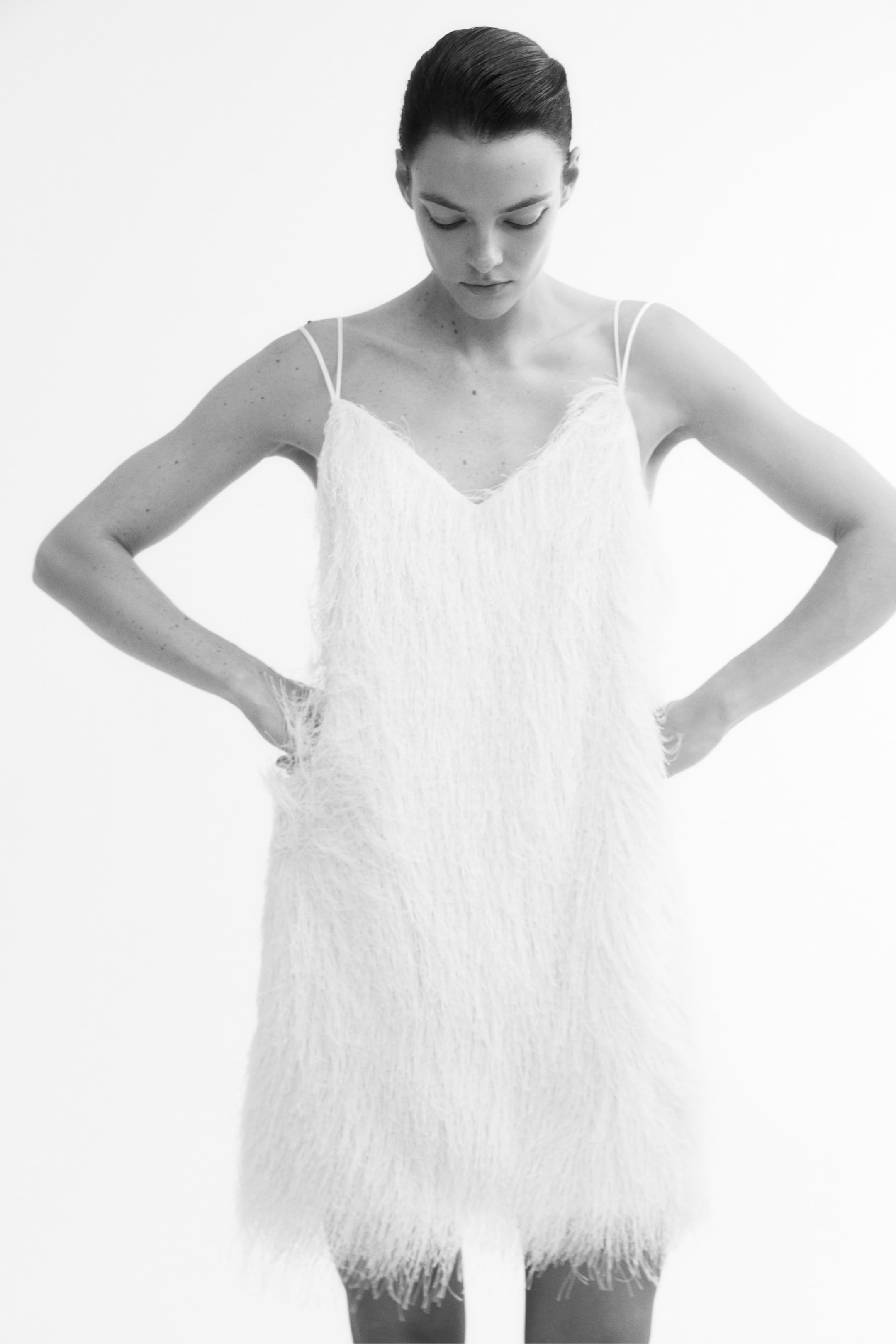 View larger image: Fringed strappy dress - Light beige - Ladies | H&M 1