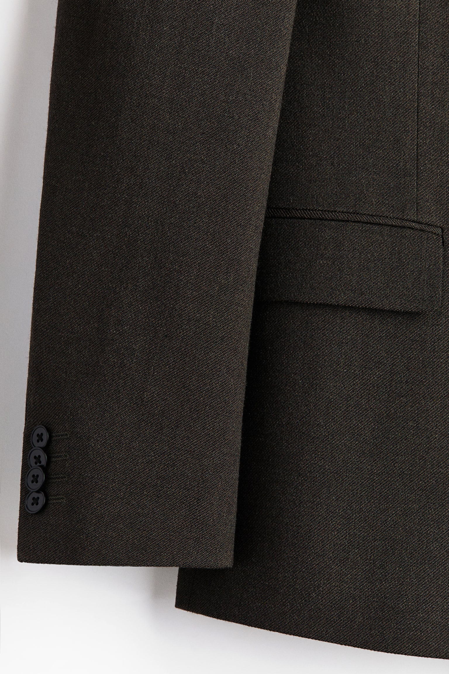 Regular Fit Wool-blend double-breasted jacket - Dark khaki green/Navy blue/Checked - 2