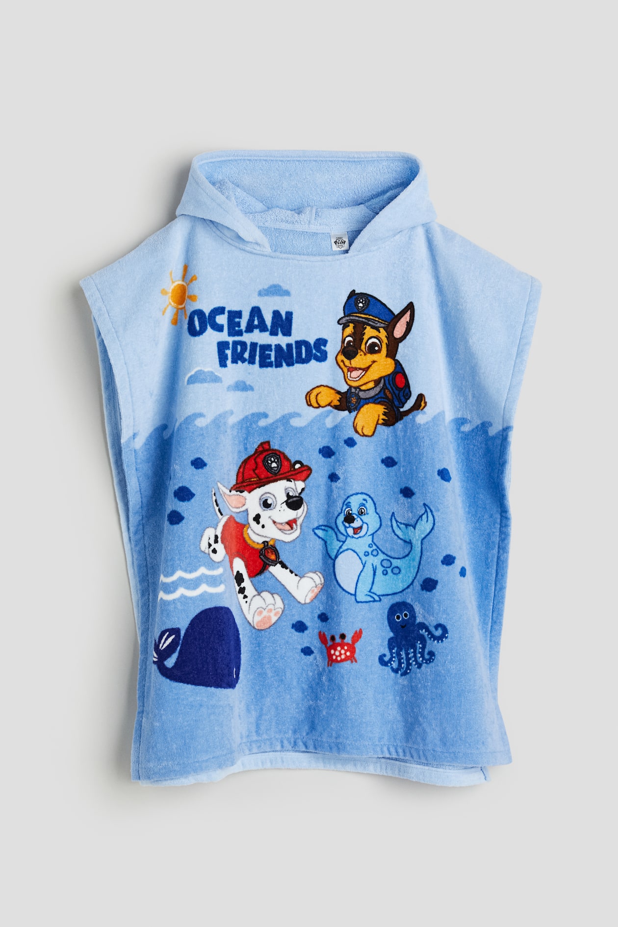 Print Poncho Towel Light blue/Paw Patrol Kids H&M AU