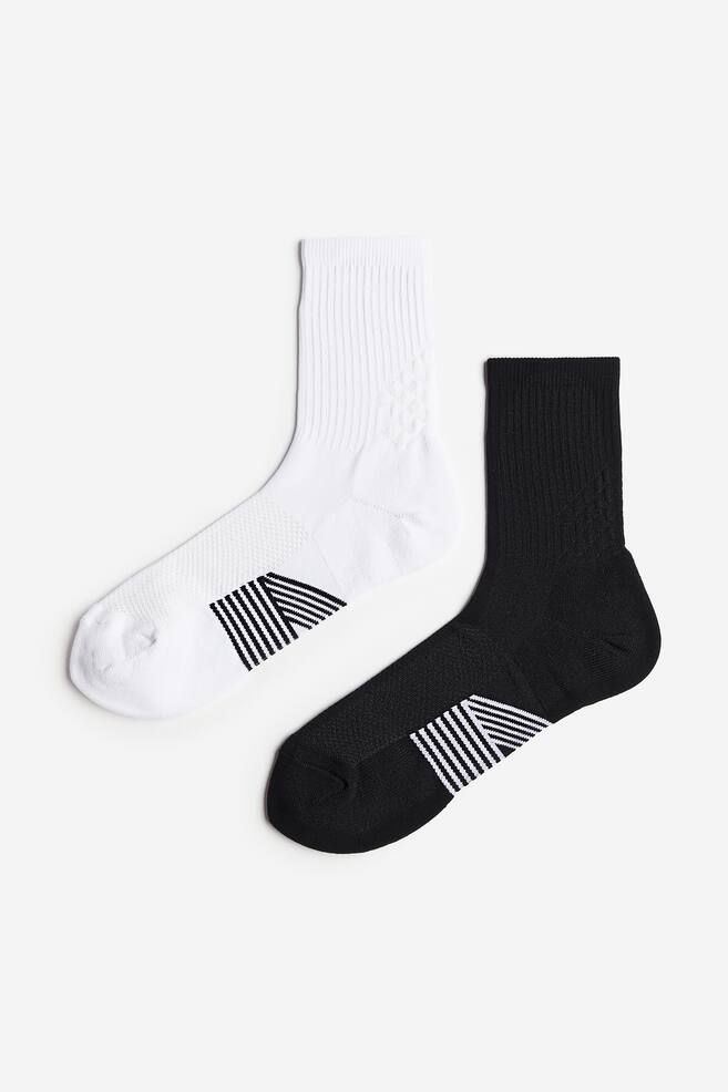 2-pack DryMove™ Sports socks - White/Black/Dark green - 1