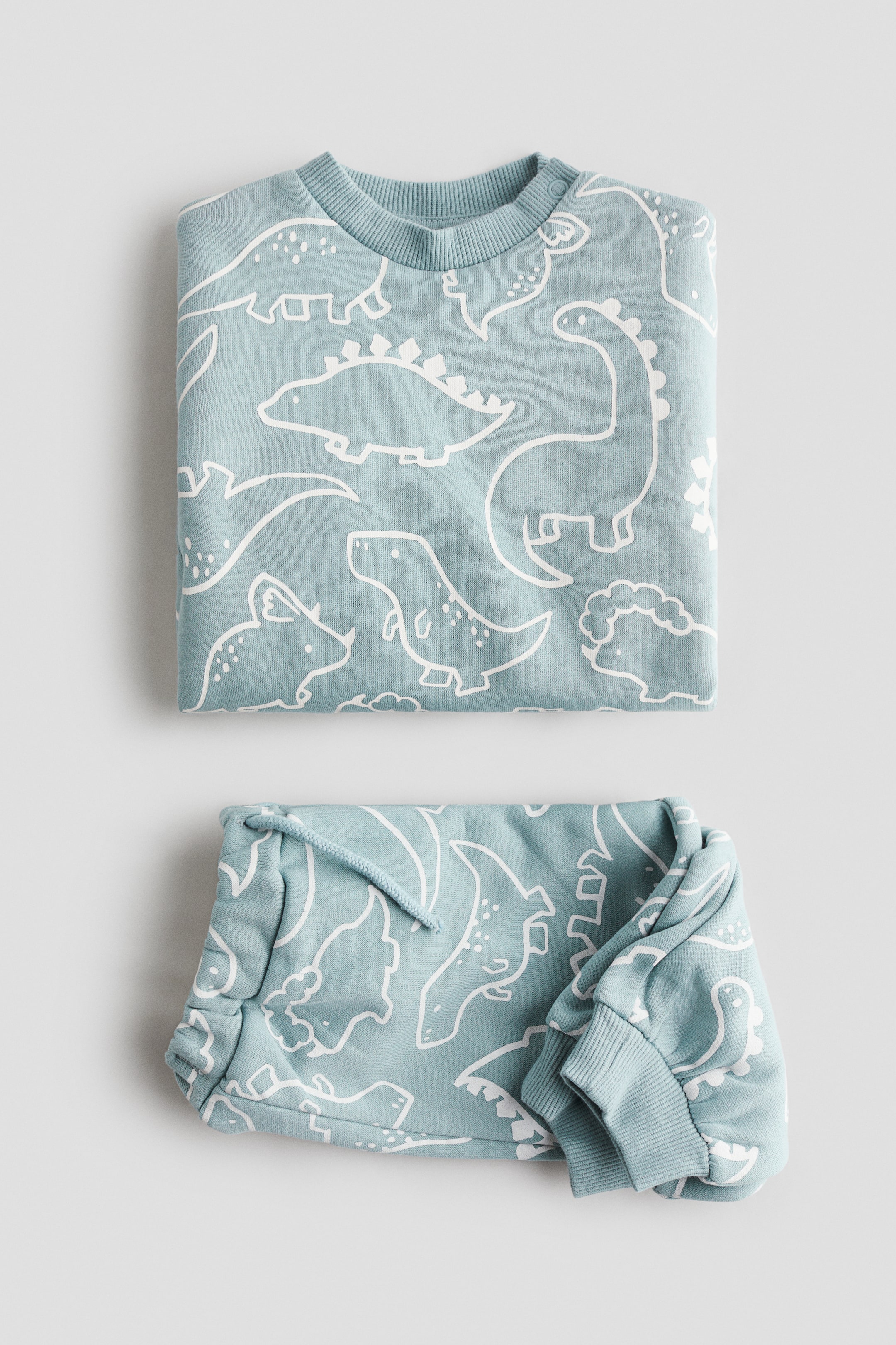 Grösseres Bild ansehen: 2-teiliges Sweatshirt-Set mit Print - Helltürkis/Dinosaurier - KINDER | H&M CH 2