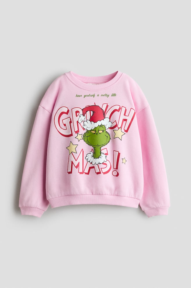 Oversized Sweatshirt with Printed Motif - Pink/The Grinch/Light pink/Bluey/Dark green/Lilo & Stitch - 1