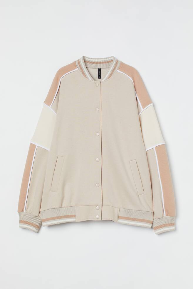 Baseball jacket - Light beige/Block-coloured/Dark grey/Block-coloured - 1