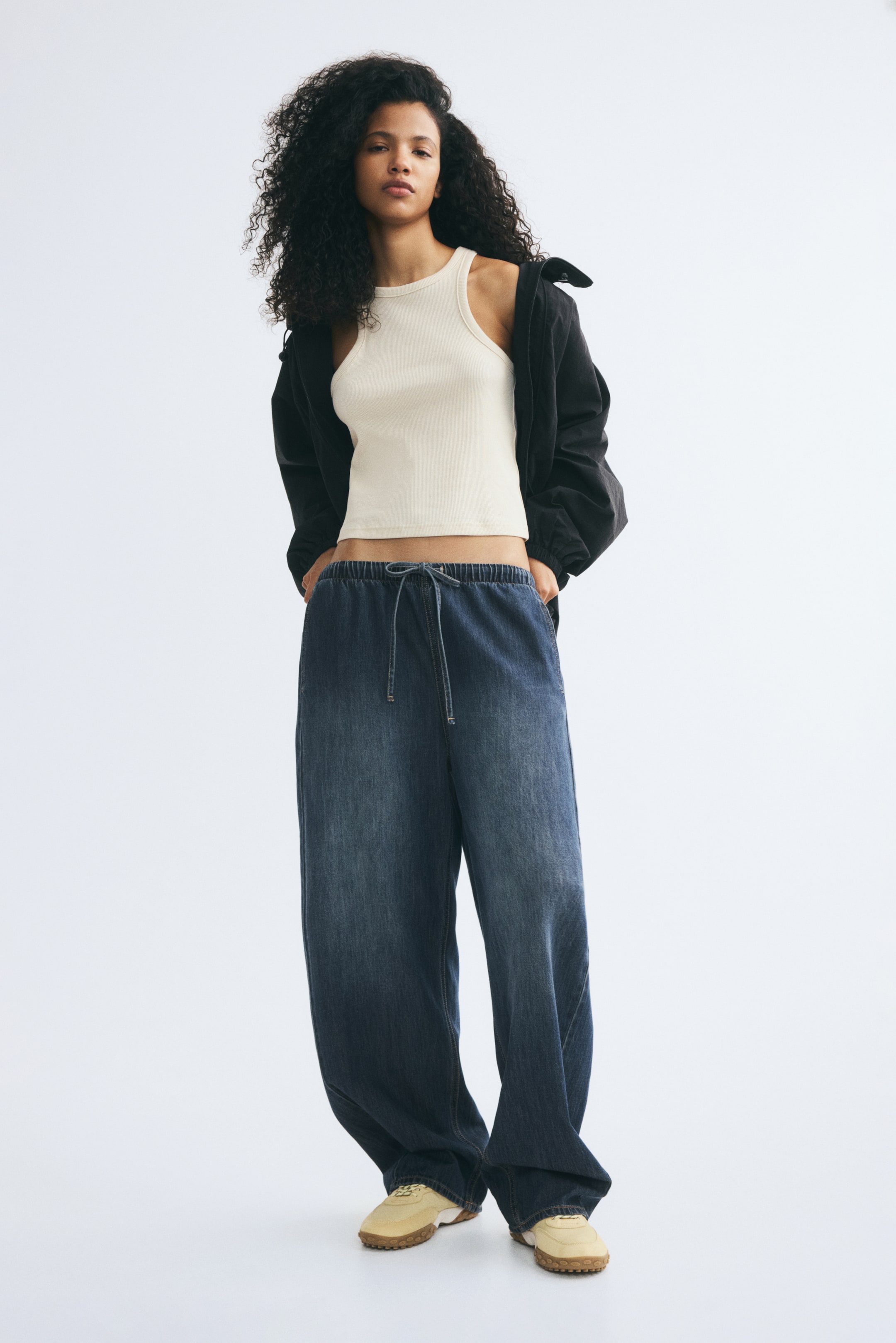 View larger image: Barrel trousers - Dark denim blue - Ladies | H&M 1