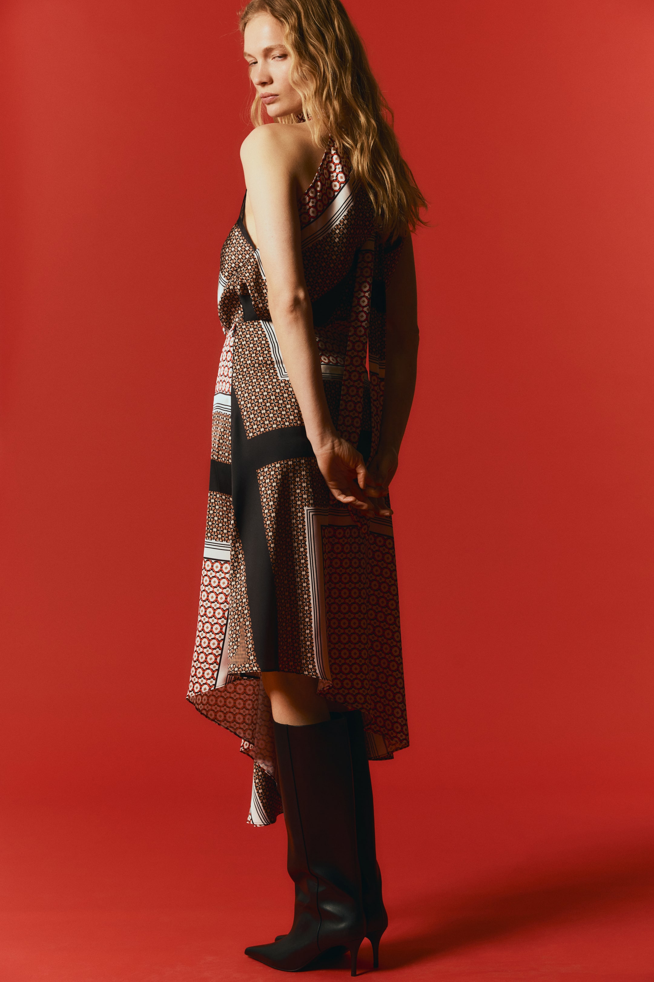 Asymmetric Satin Skirt