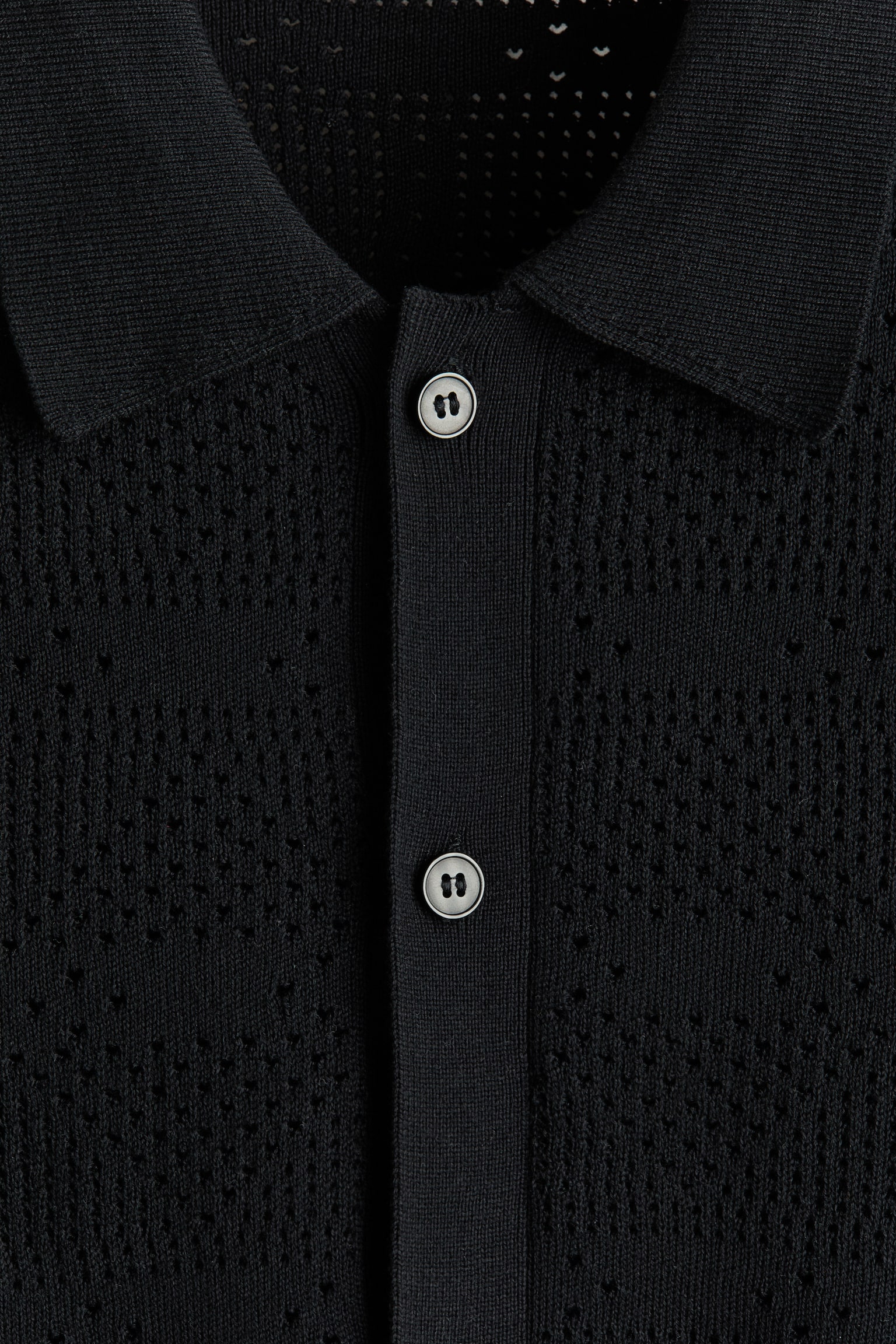Мужская рубашка H&M Regular-Fit Knit, цвет: Чёрный — фото 6