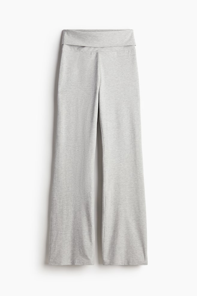 Flared jersey trousers - Light grey marl/Dark grey - 1