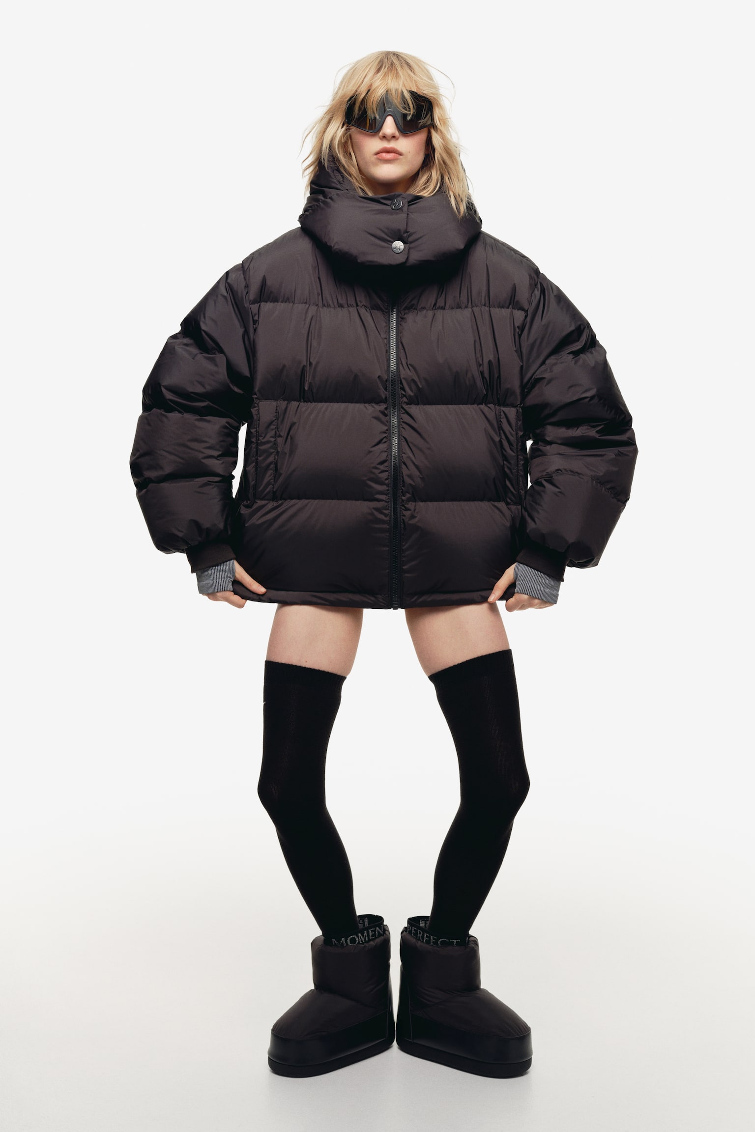 Water-repellent down jacket - Black - 8