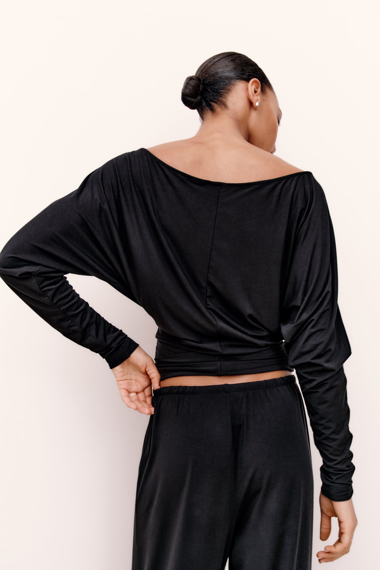 Пижама, модал, джерси — H&M, цвет: Чёрный — фото 4