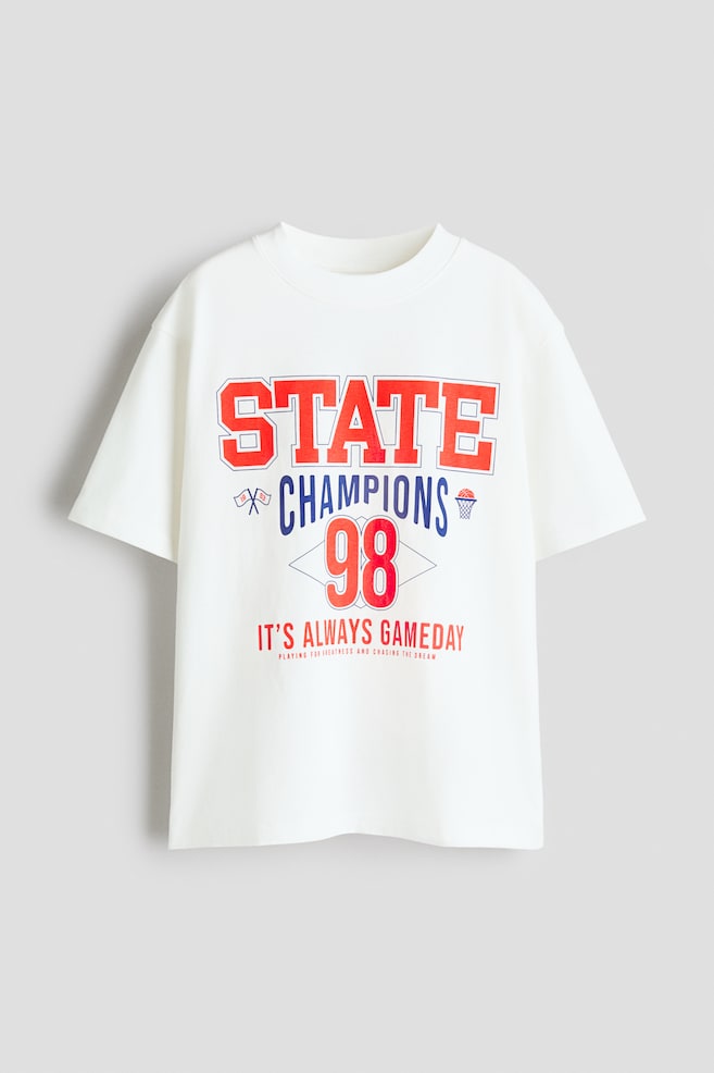 Loose-fit printed T-shirt - White/State Champions 98/White/Marbled/Cream/NYC/White/Staten Island/White/NASA/Red/Manhattan/Bright blue/Champs/Dark grey/Non-Stop/Light grey marl/NYC/Grey marl/San Diego/Steel blue/LA/Grey/Los Angeles/Light blue/Tie-dye - 1