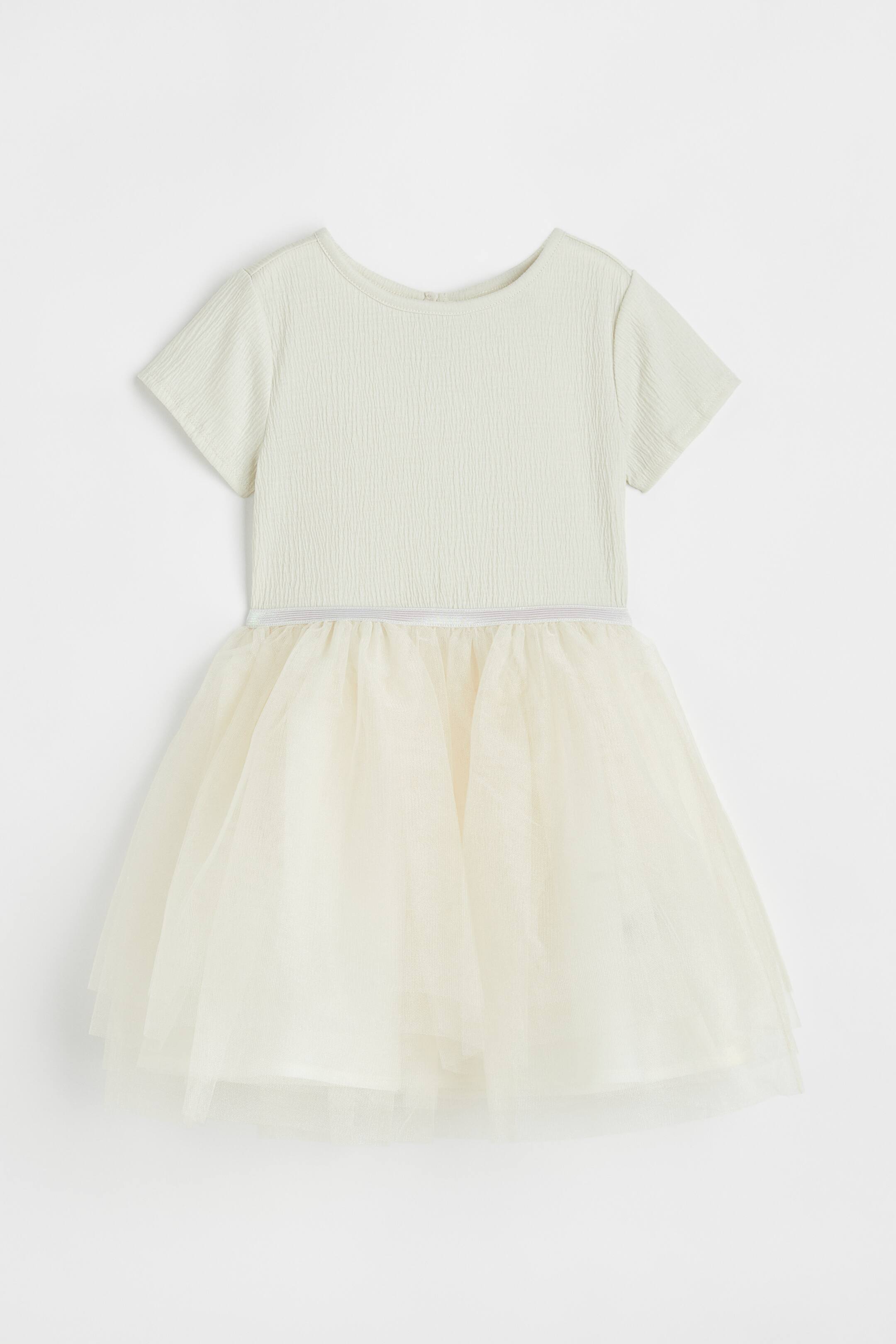 Xem ảnh lớn hơn: Váy với chân váy vải tuyn - Màu kem - Kids | H&M VN 1