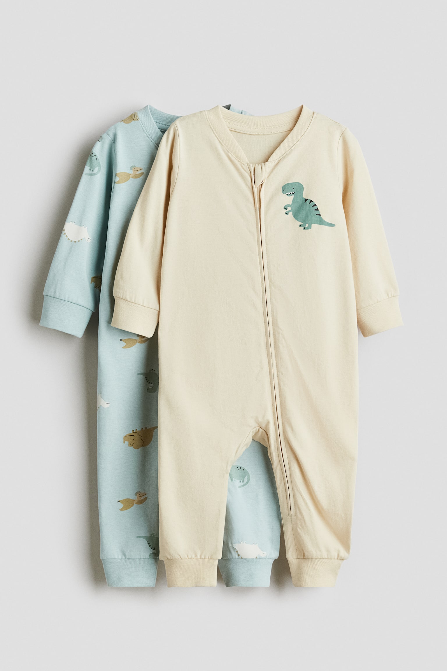 Комбинезоны для детей, хлопок, 2 шт. — H&M, цвет: Светлый синий — фото 1