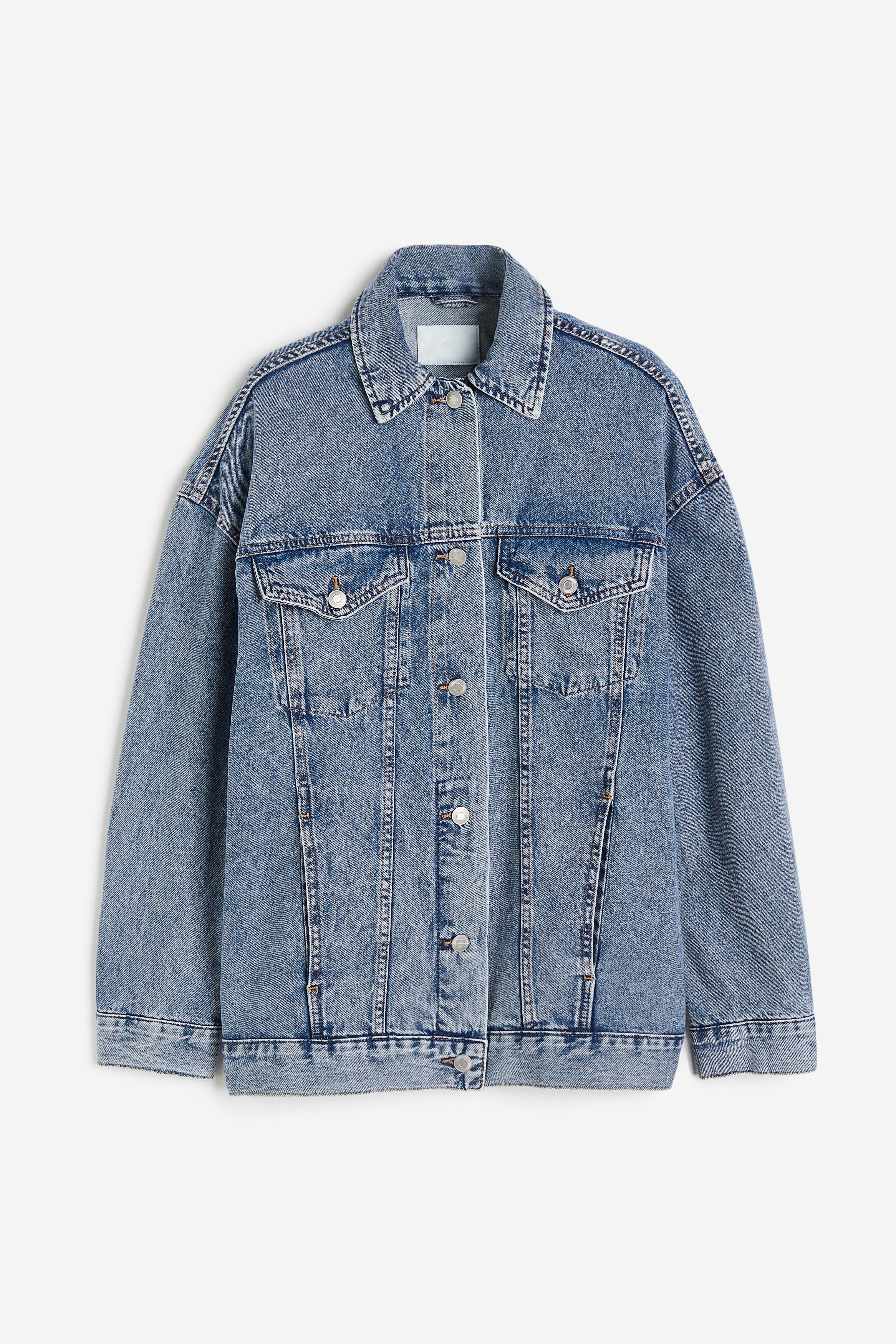 Female fashion oversized denim jacket