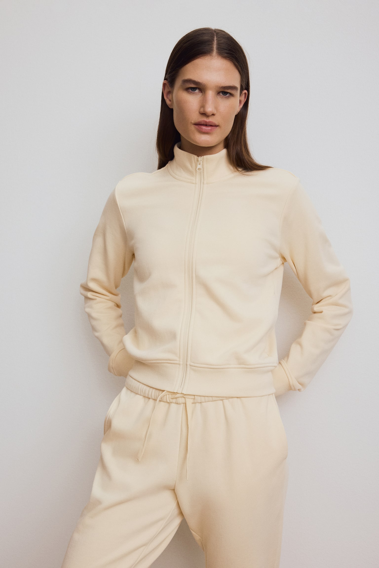 Rozpinana bluza sportowa Slim Fit - Jasnomorelowy/Antyczny róż - 2