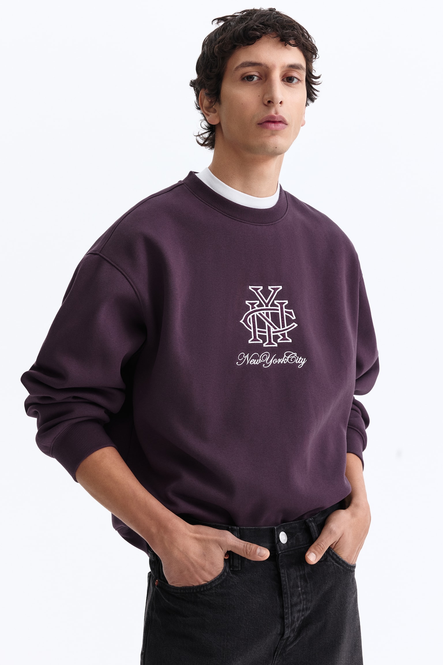 Loose Fit Printed sweatshirt - Dark purple/New York City/Grey marl/New York City/Navy blue/NYC - 2