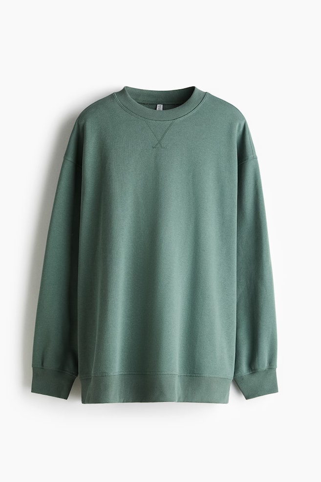 Oversized Sweatshirt - Dusty green/Light beige/Light gray melange/Black - 1
