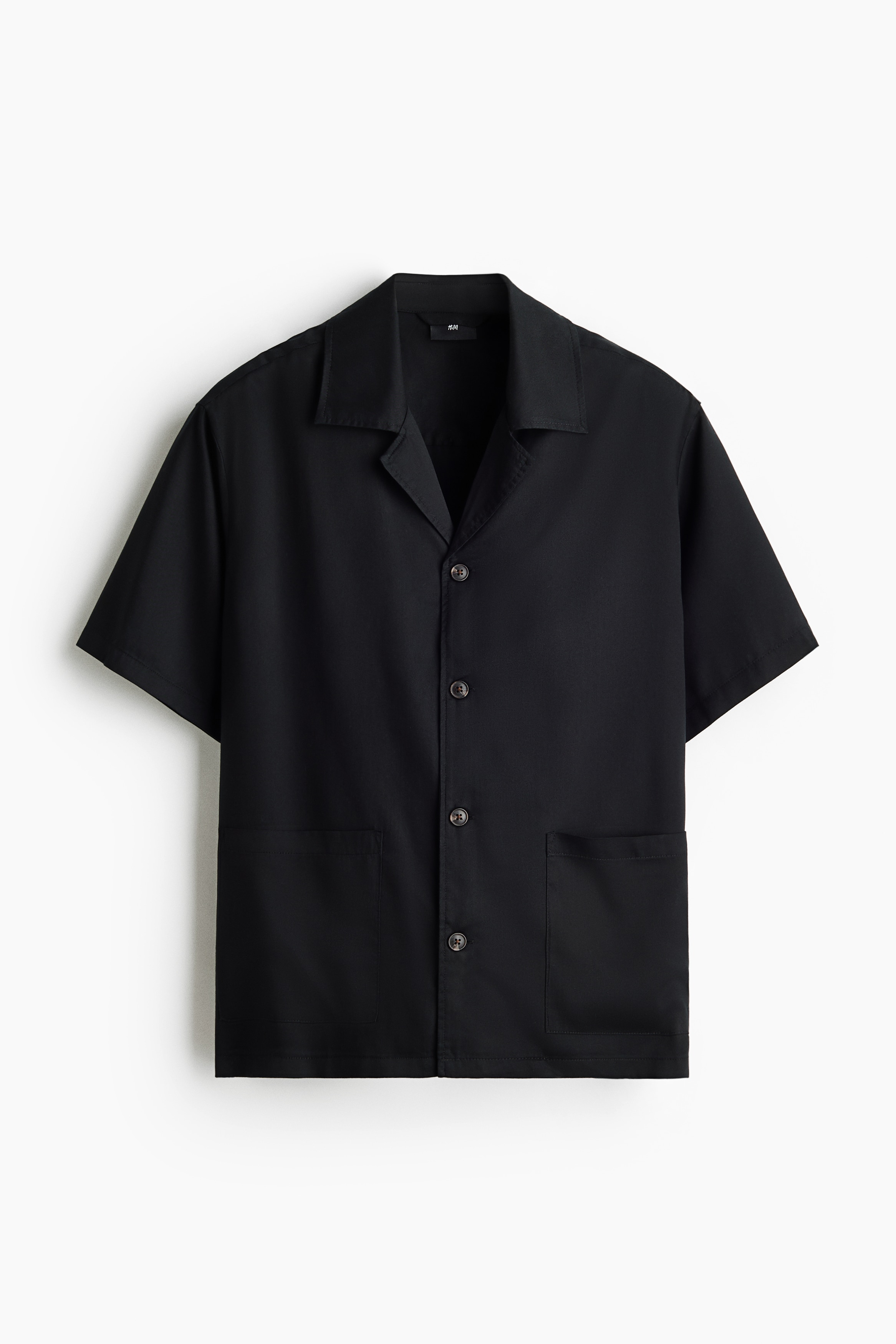 Relaxed Fit Resort shirt - Sort/Mørk kakigrøn