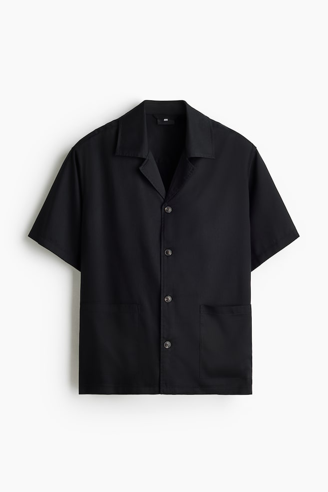 Camisa resort Relaxed Fit - Preto/Verde caqui escuro - 1