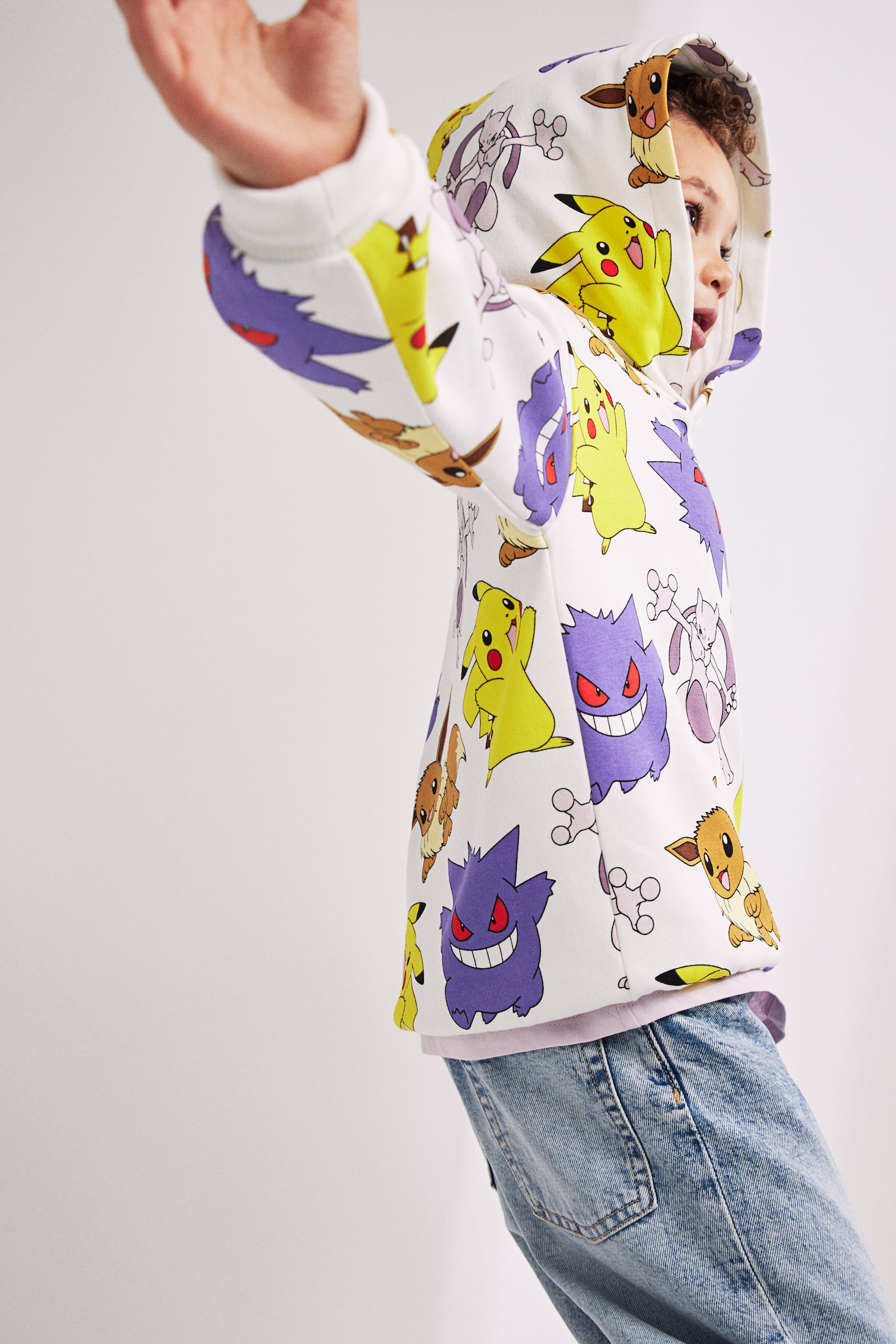 Print Hoodie - White/Pokémon/Dark grey/The Avengers/Black/SmileyWorld®/Beige/Pink Panther/Red/Super Mario/Light blue/Spider-Man/Black/Jurassic World/Bright blue/Among Us/Light grey marle/Paw Patrol/Grey/Sonic the Hedgehog - 4