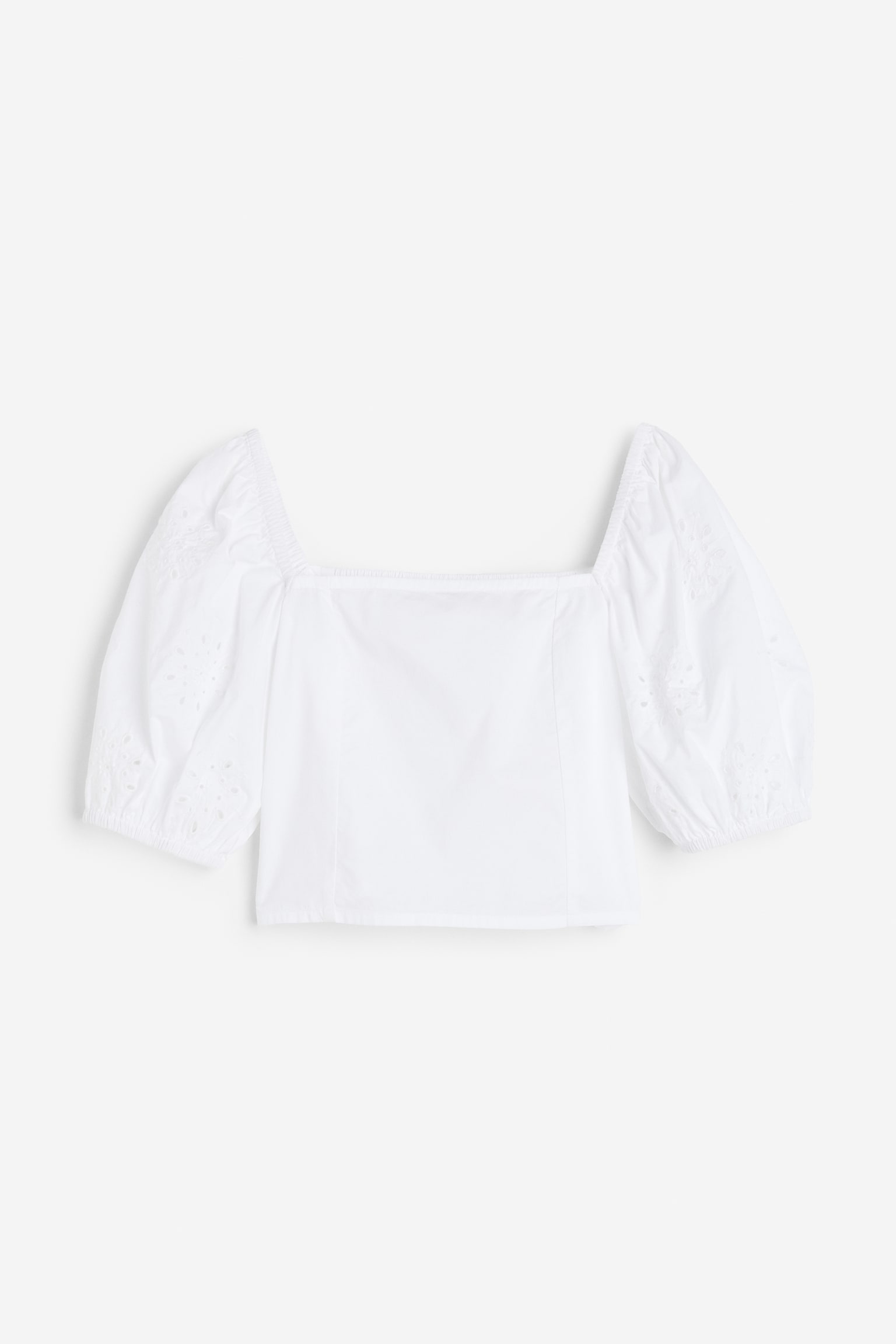 Blouse à manches bouffantes - Blanc/Lilas/Noir - 1