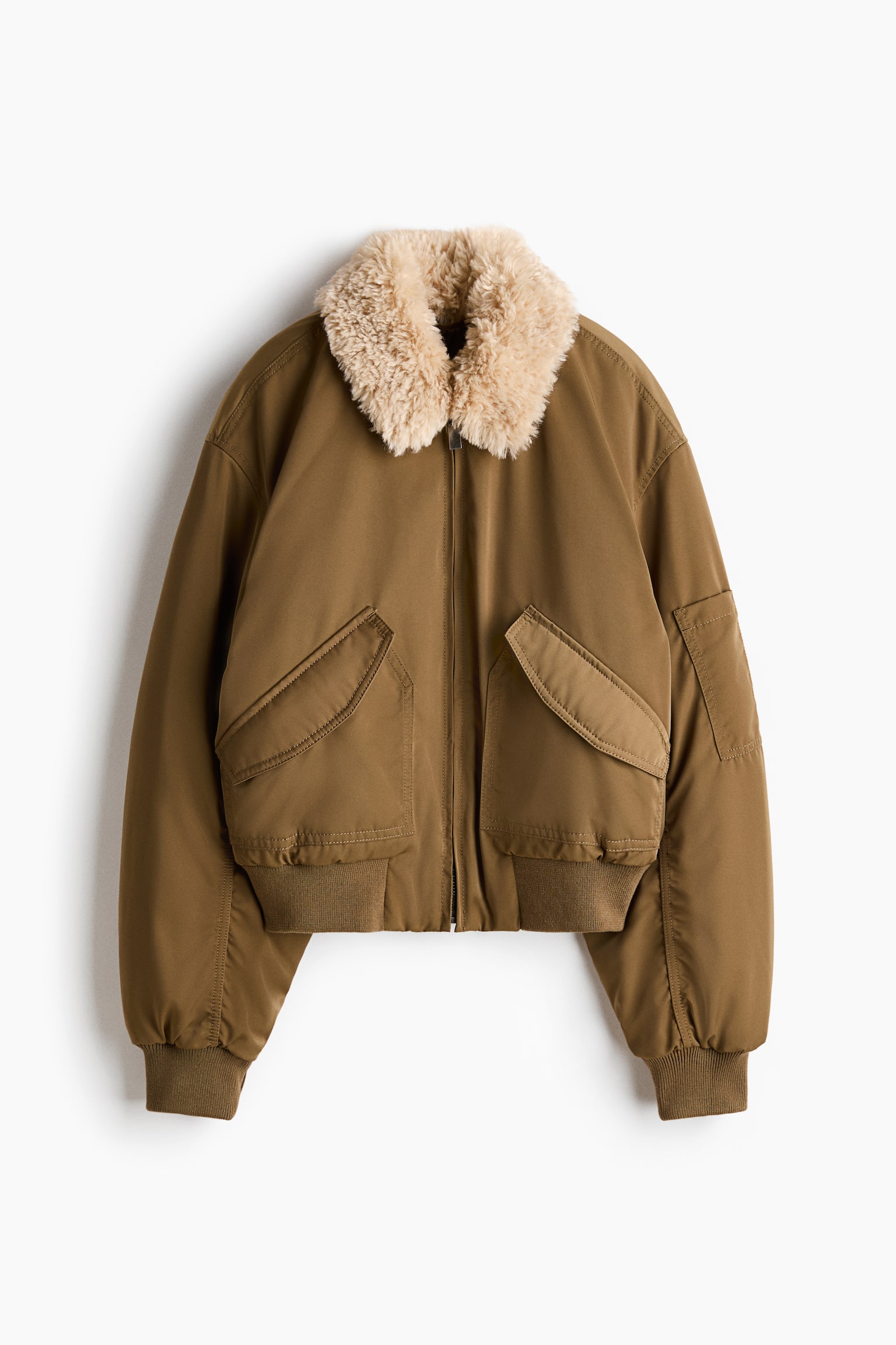 Collared bomber jacket - Khaki green - 2