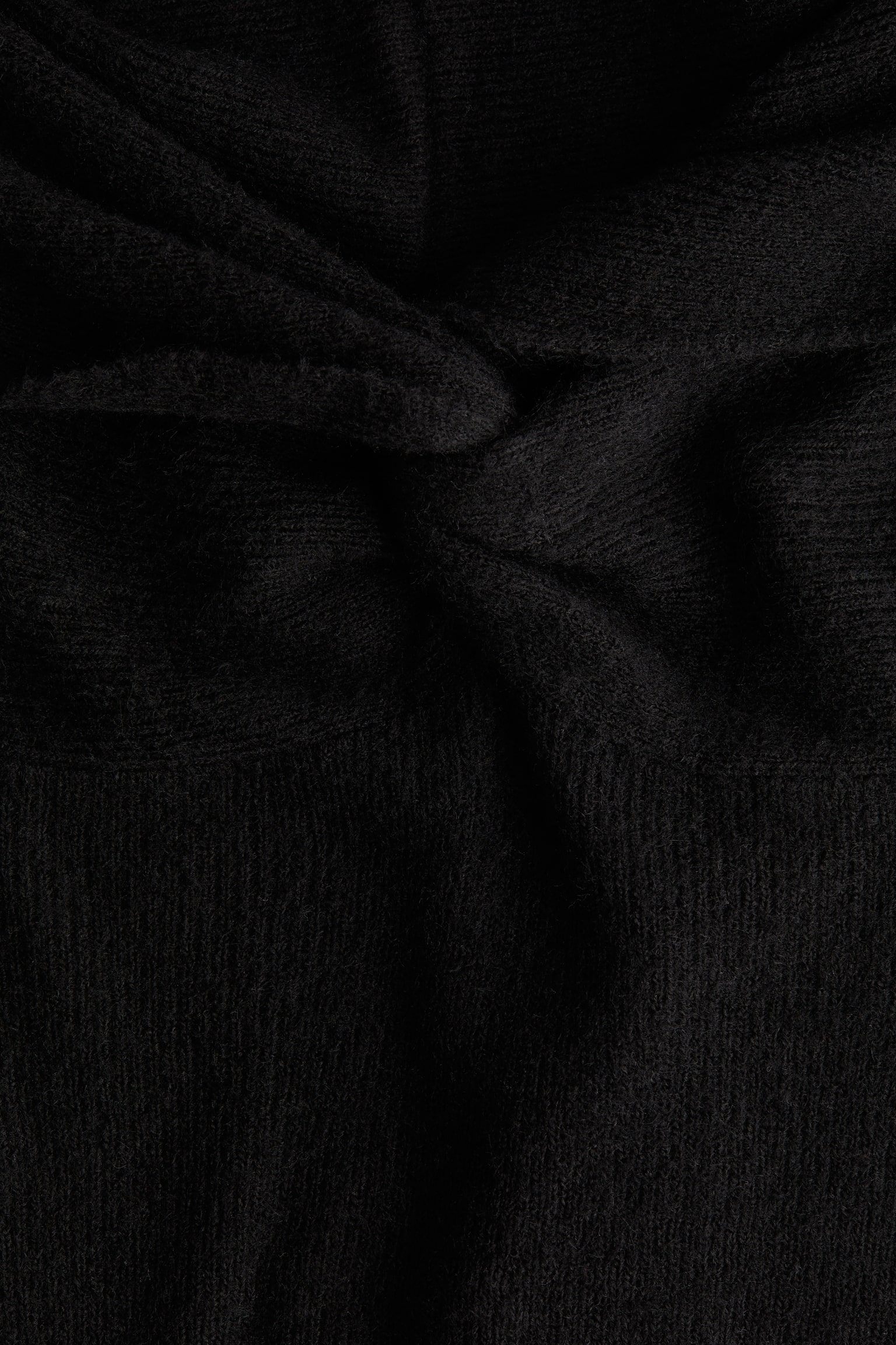 Fine-knit off-the-shoulder dress - Black/Grey marl - 6