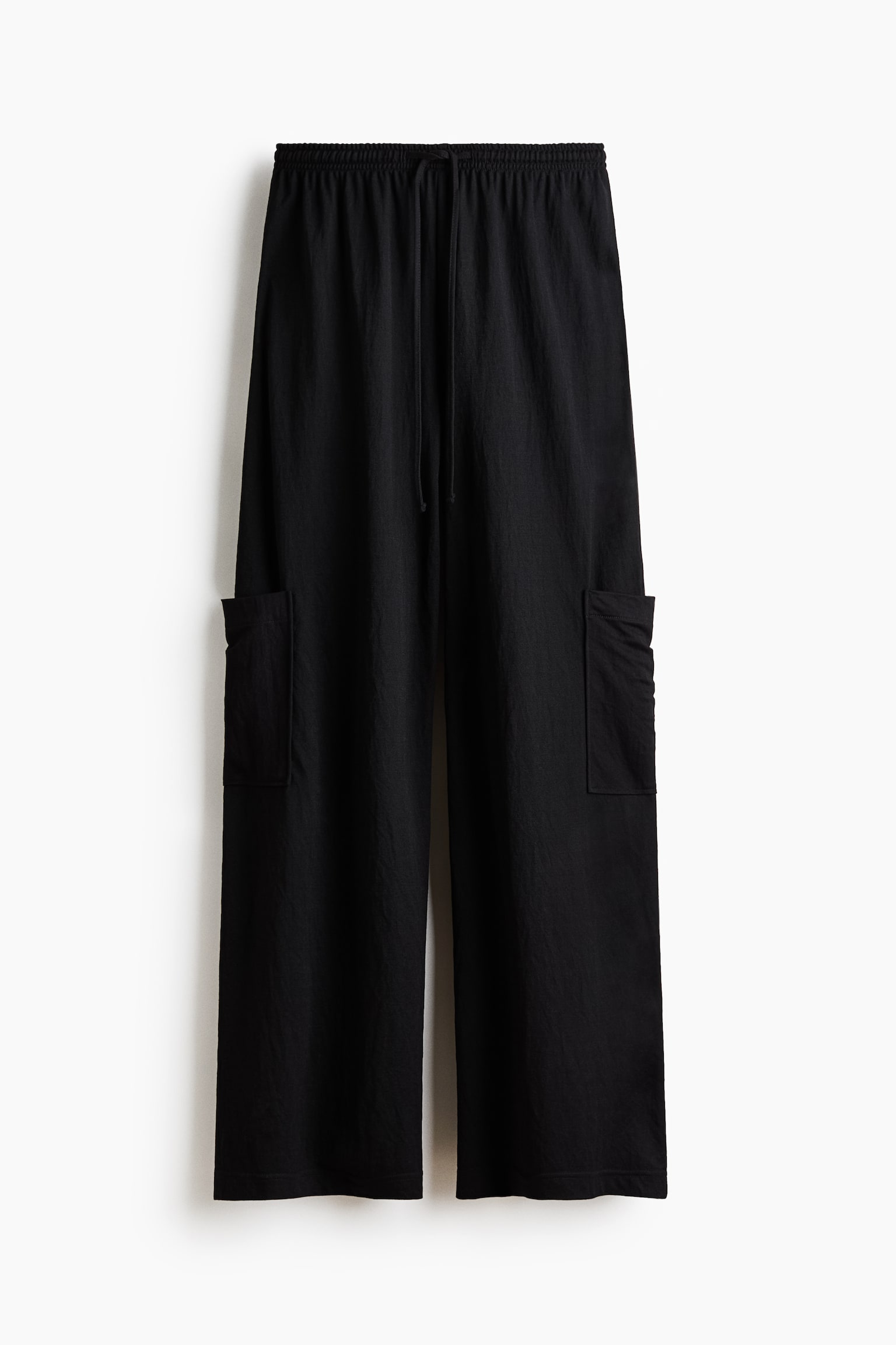 Kargo pantalone s učkurom - Crna/Tamna kaki zelena - 1