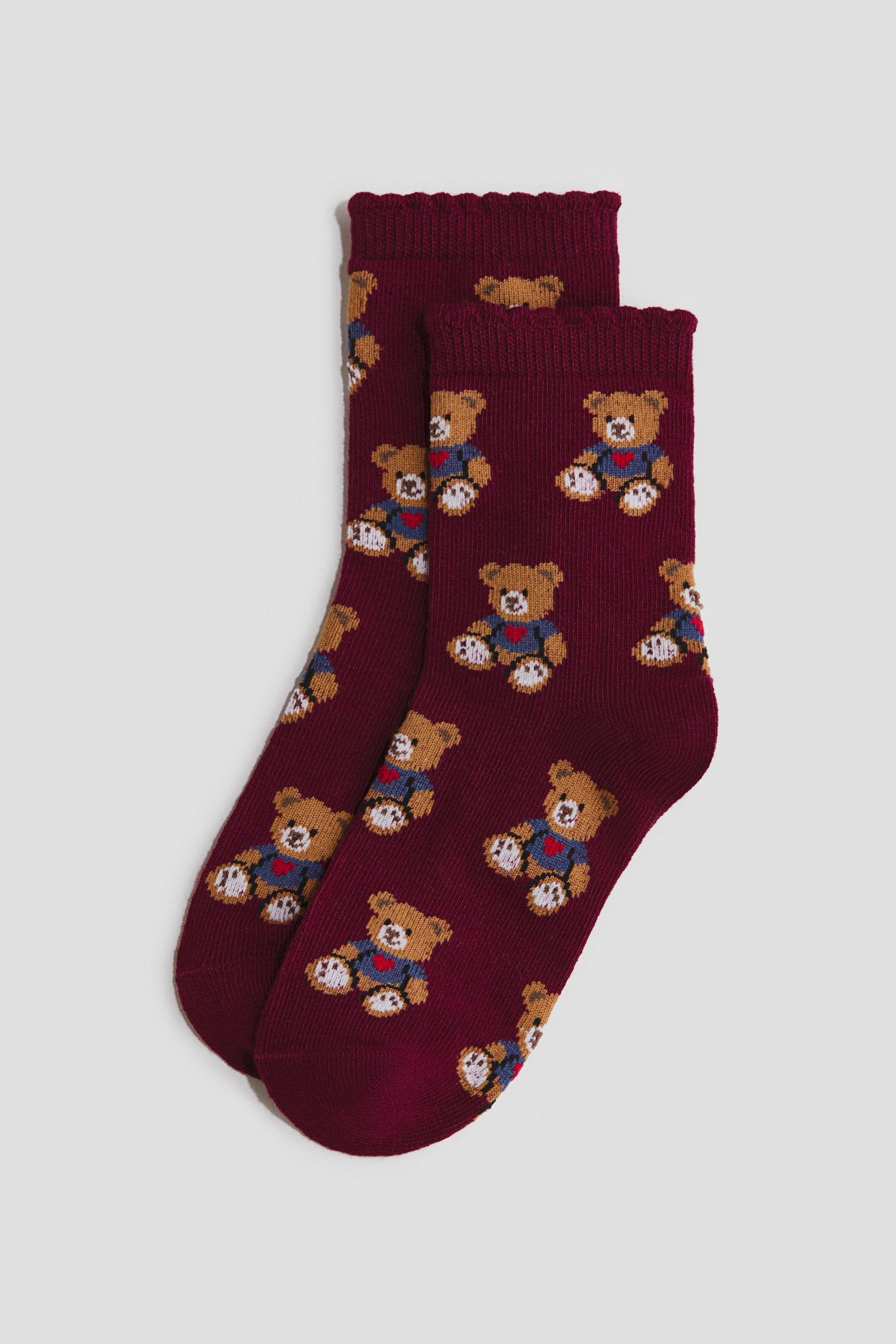 Red/teddy bears 7-pack Socks for kids | H&M US