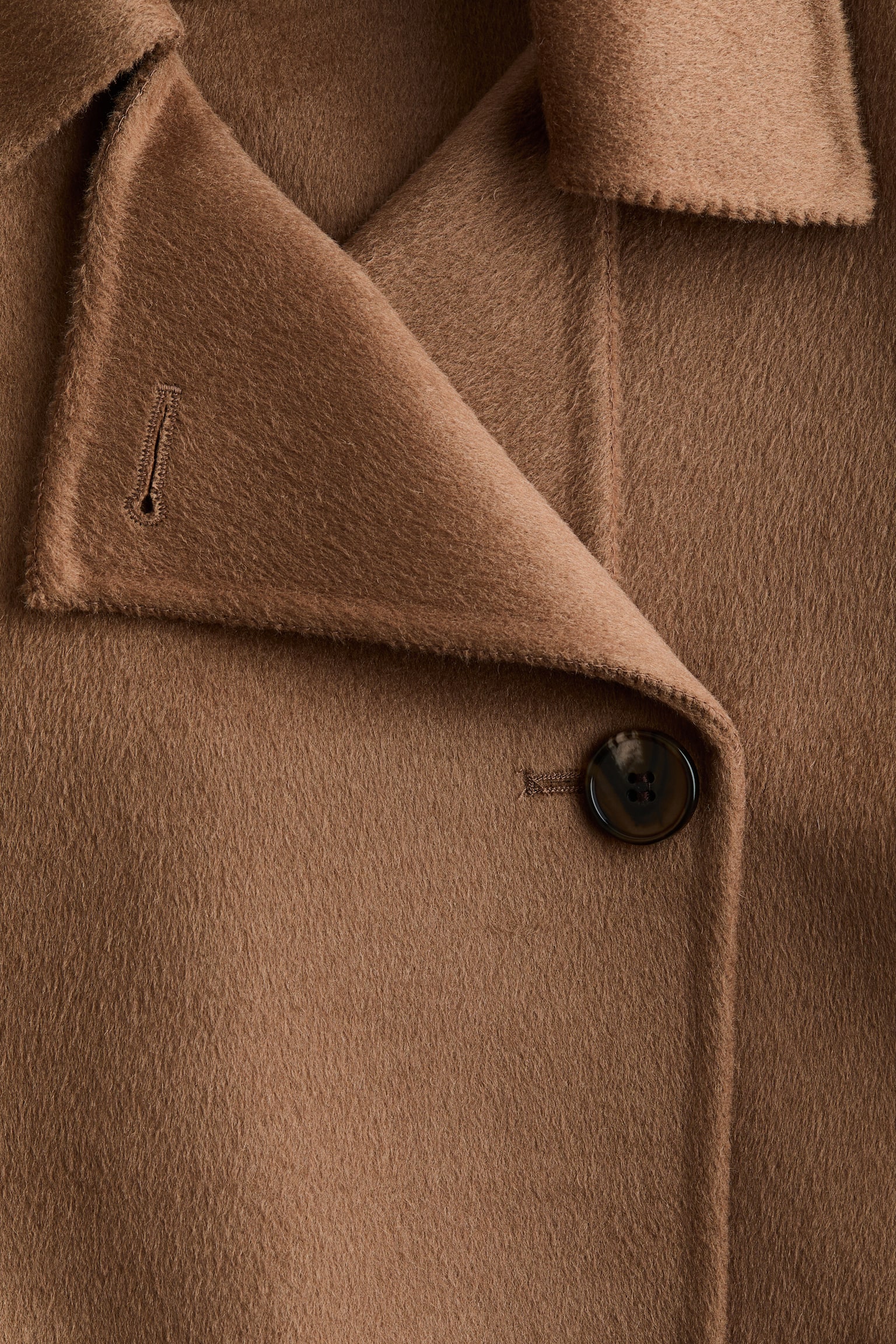 Женское пальто H&M Handmade Wool-Blend, цвет: Тёмный бежевый — фото 8