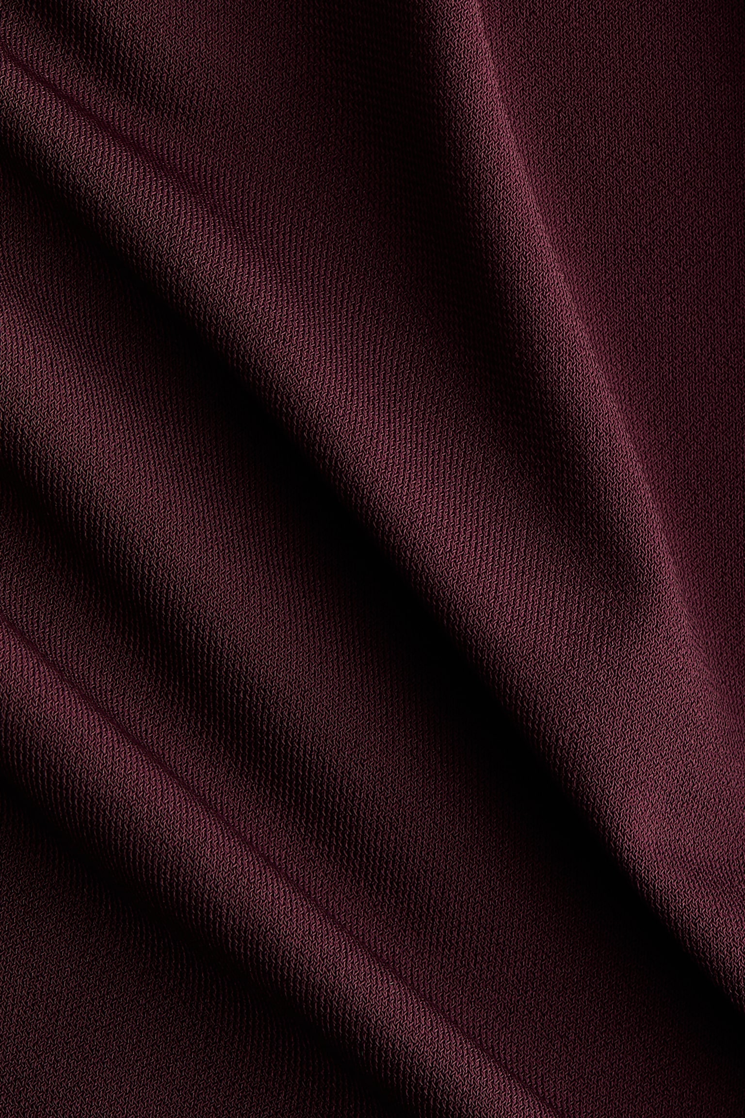 Draped one-shoulder dress - Plum red/Dark brown - 4