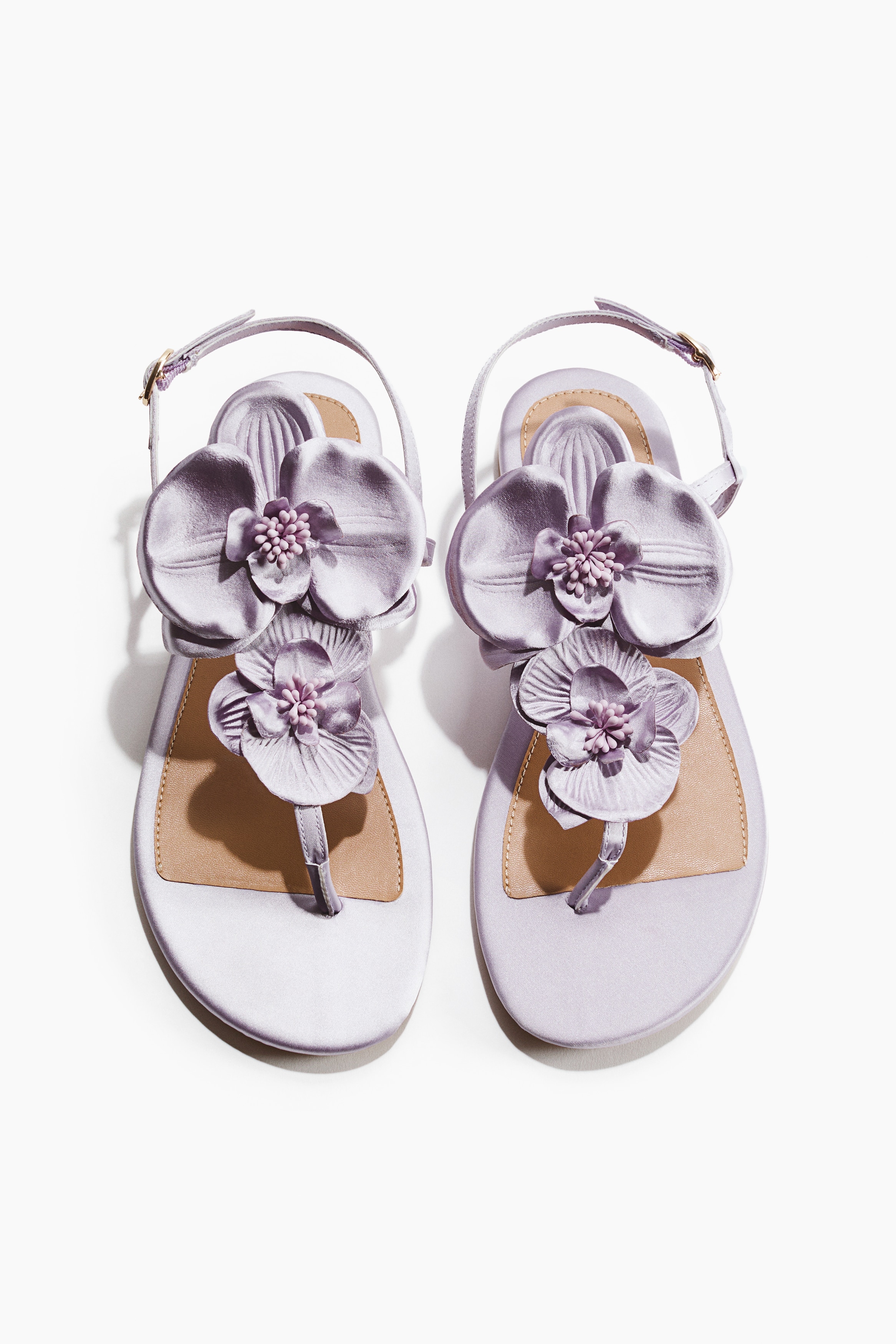 Appliquéd strappy sandals - Light purple/Light beige/Light pink