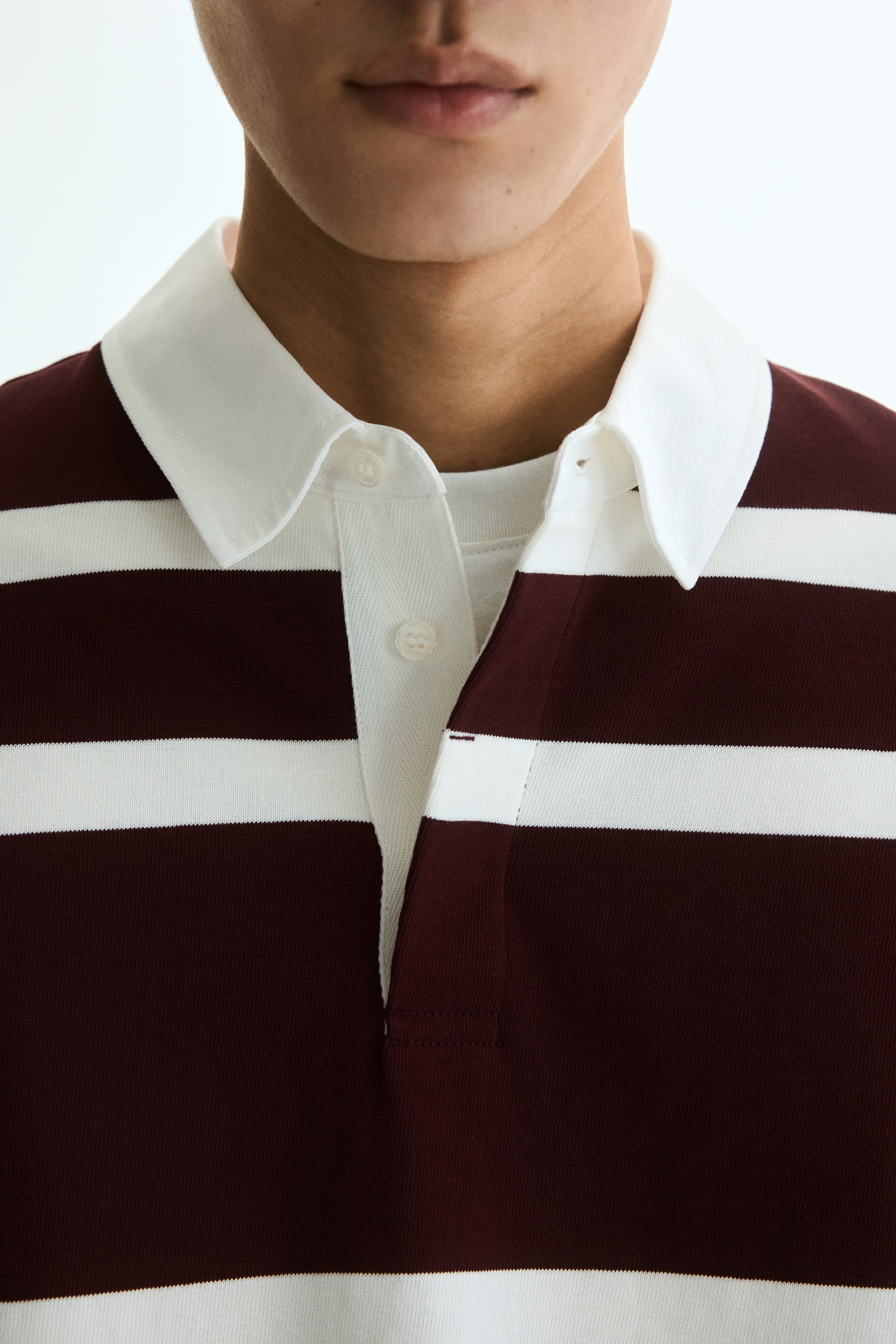 Мужские рубашки H&M Loose-Fit Cotton Rugby Shirt — фото 3
